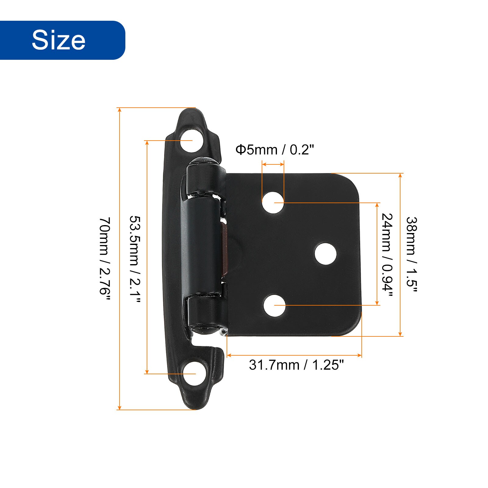 Unique Bargains S25093000UX8787 Cabinet-Hinges - View #2