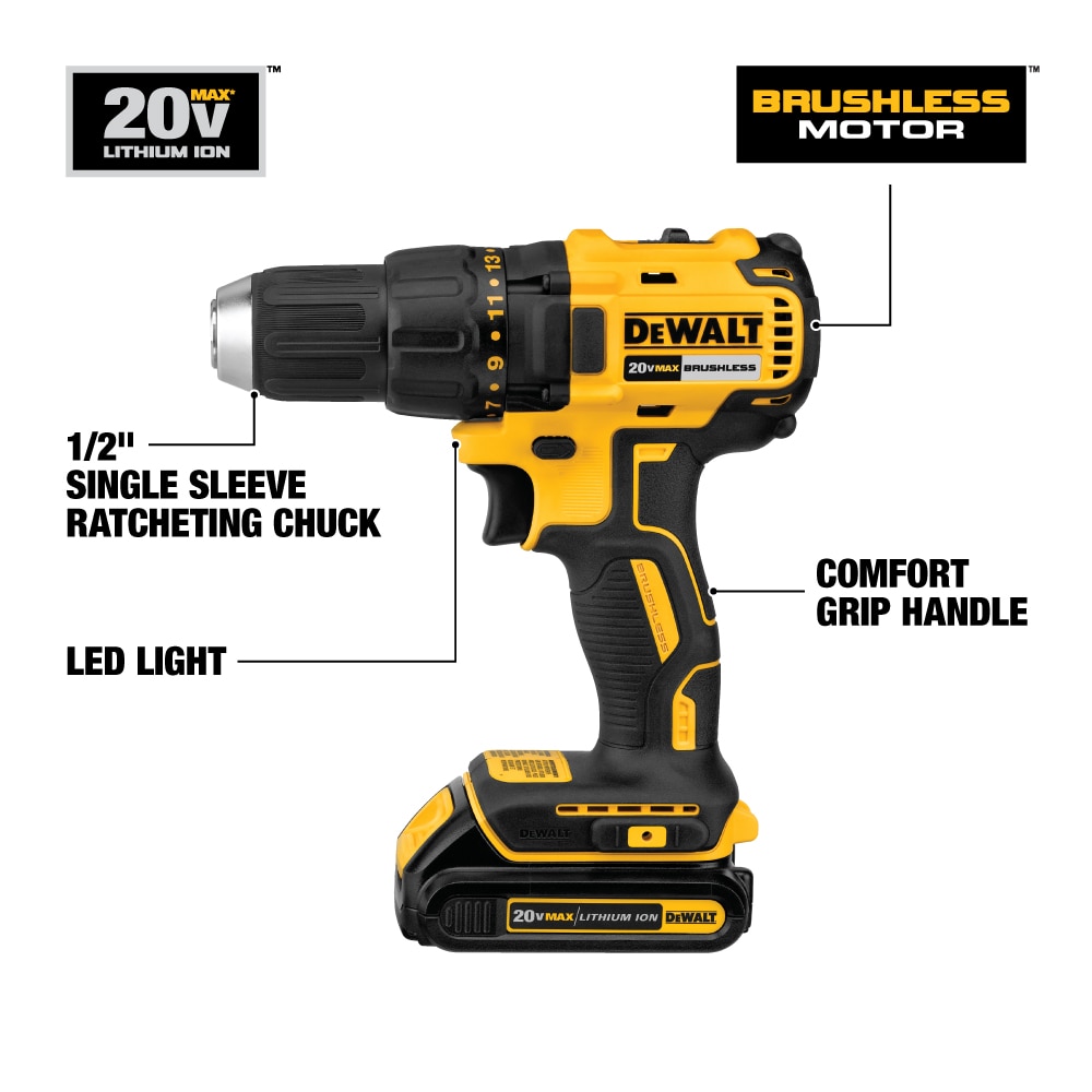 DEWALT 2-Tool 20-Volt Max Brushless Power Tool Combo Kit with Soft Case (2-Batteries  and charger Included) in the Power Tool Combo Kits department at