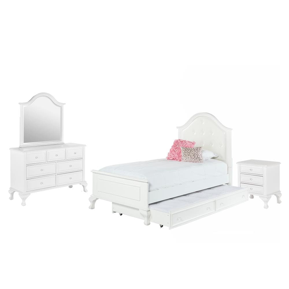 Picket House Furnishings JS700TT4PC Jenna White Twin Bedroom Set