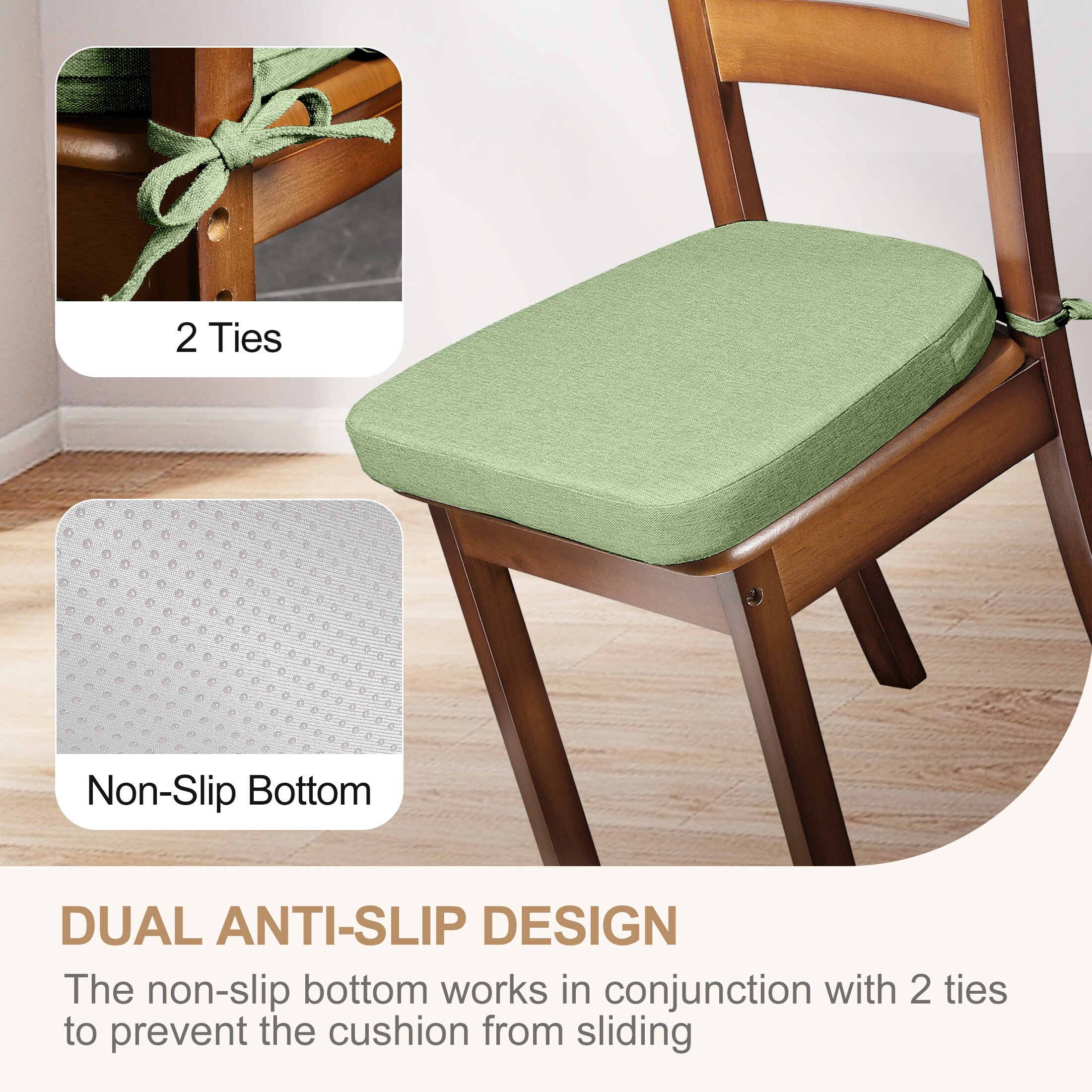 AAAAAcessories LS-DCCLH-QIANLV-4P Indoor-Chair-Cushions - View #4