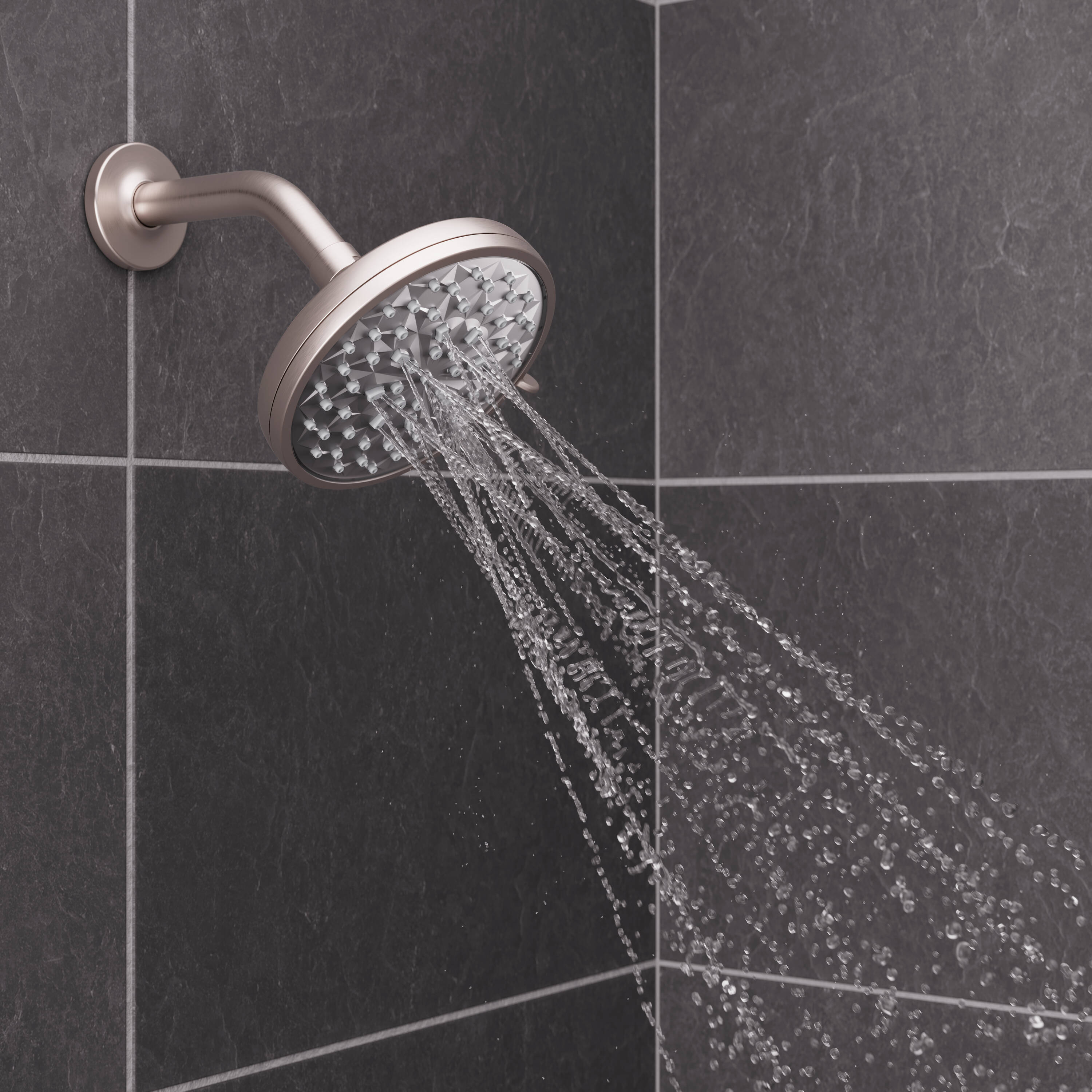 HydroFuse Brushed Nickel 6-Function Wall Mounted Shower Head