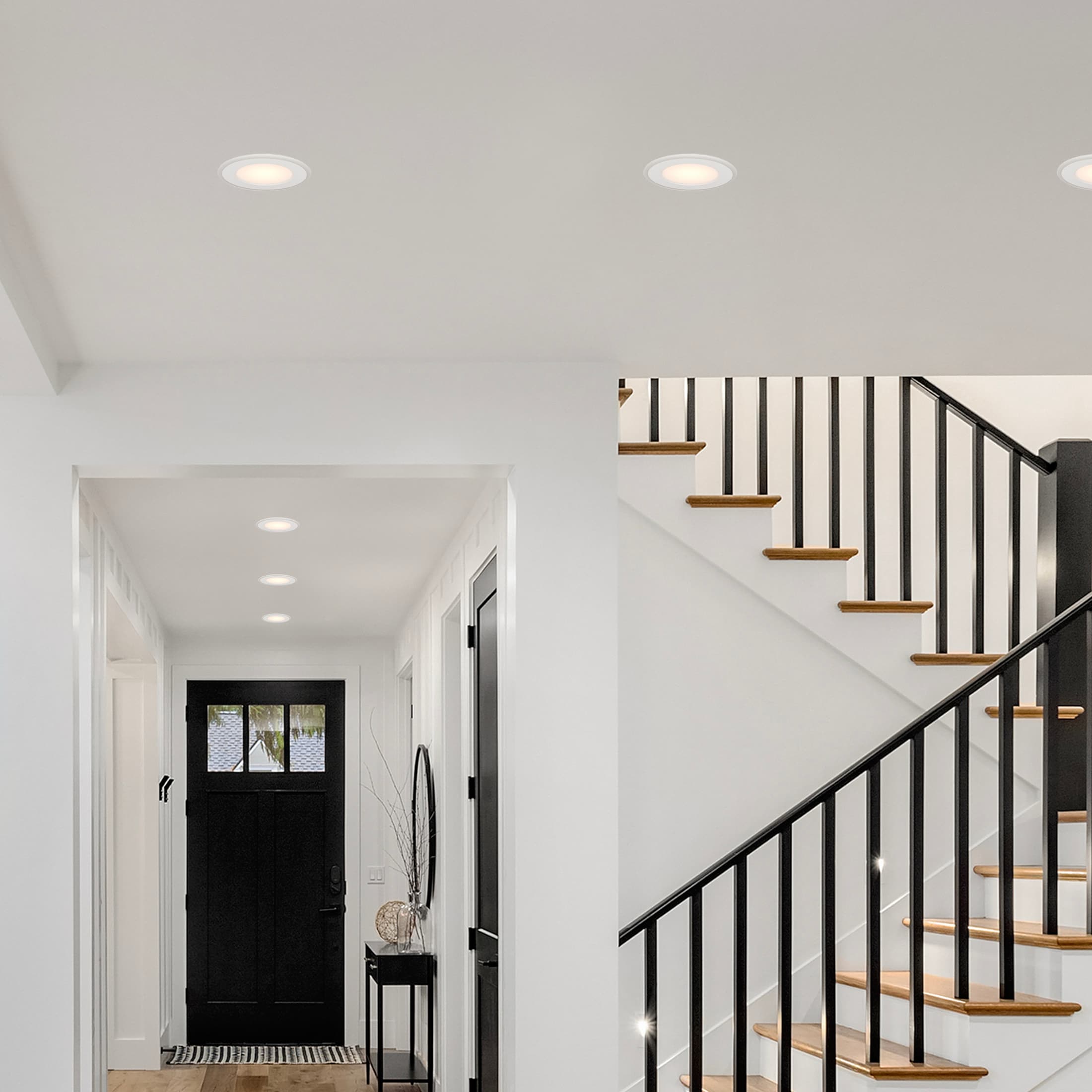 7.5-Inch White Aluminum LED Recessed Downlight with Night Light