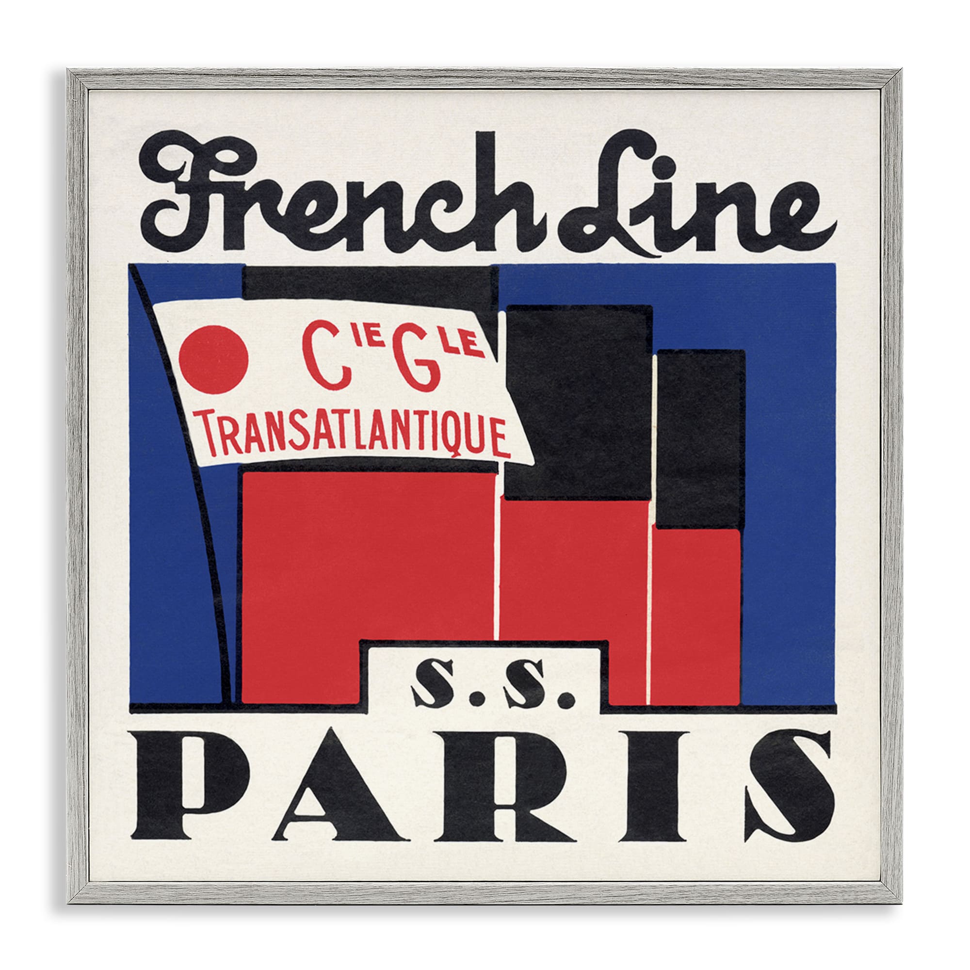 Stupell Industries BT-486-GFF-12X12 SS Paris Vintage Banner Gray Framed Giclee Art By Phillipa Katz 12 x 12