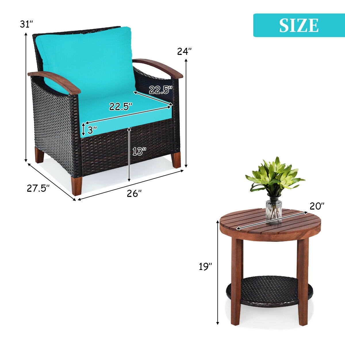 Forclover HYFE-65226TU Patio-Conversation-Sets - View #11