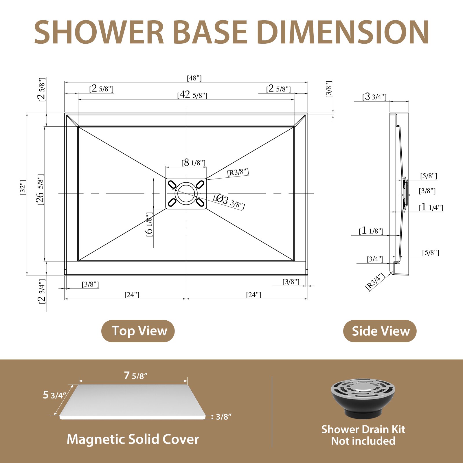 Huluwat DJ-5P445287 Shower-Floors - View #2