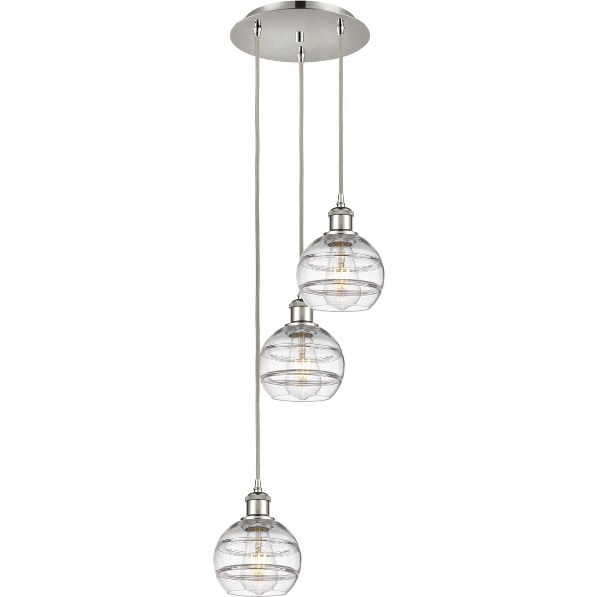 Innovations Lighting -  113B-3P-PN-G556-6CL Ballston Rochester Pendant Polished Nickel