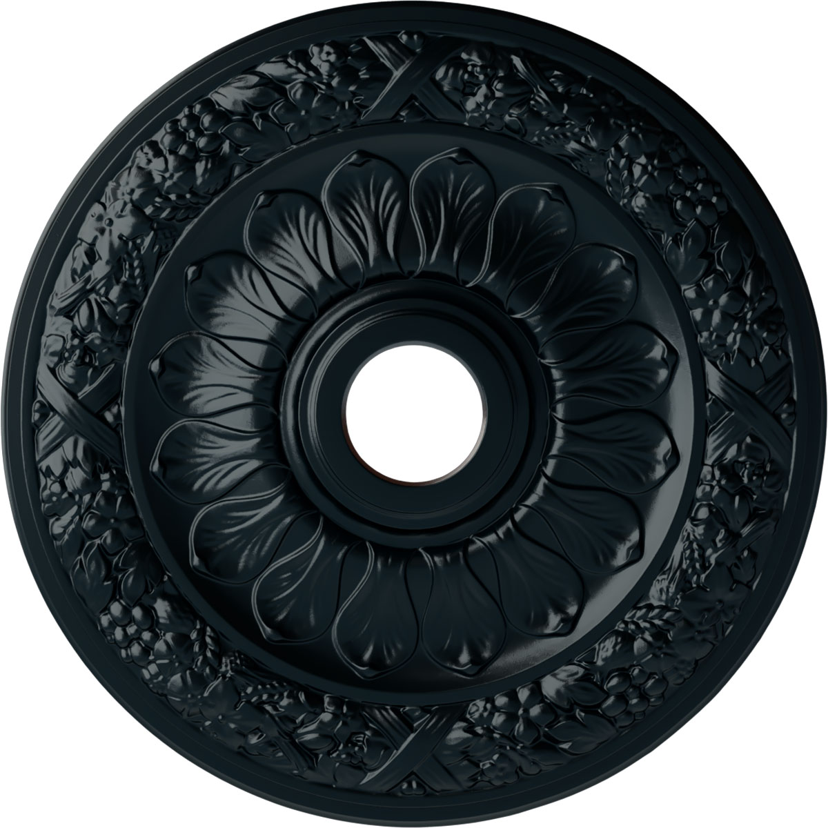Ekena Millwork CM24SWNSF Swindon 24-in W x 24-in L Night Shade Polyurethane Ceiling Medallion