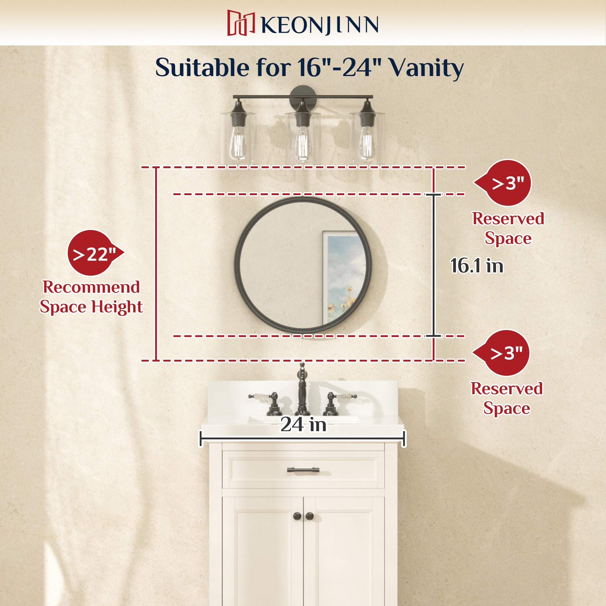 Keonjinn LW-YX18-R41BK Decor-Mirrors - View #4