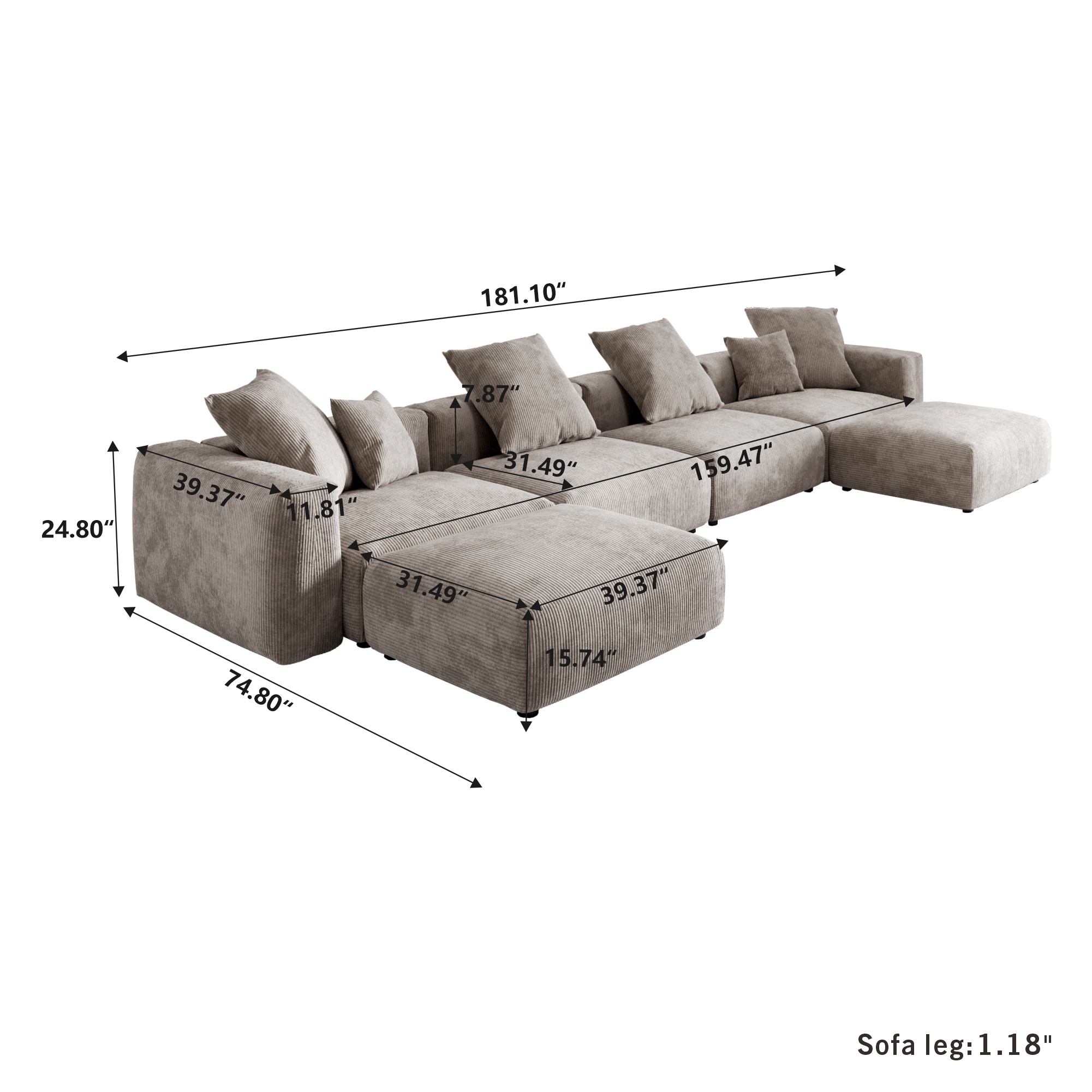 BuotiqHom DH-S4+2-126BR Sofas-Loveseats - View #2