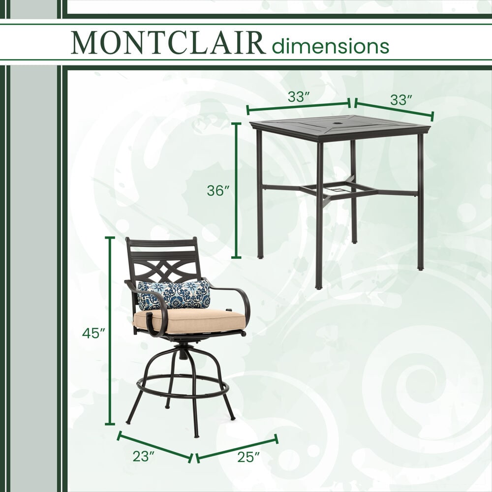 Hanover MCLRDN3PCBRSW2-TAN Patio-Dining-Sets - View #4