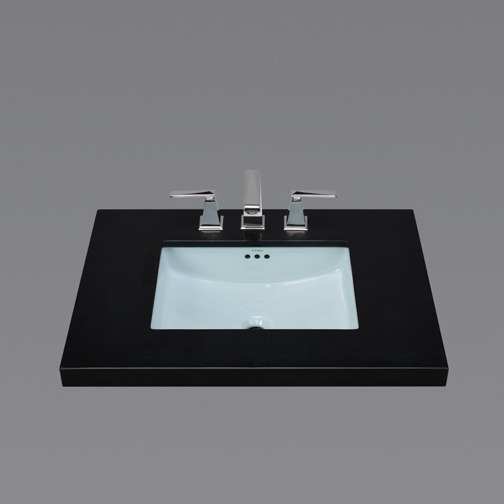 Ronbow 200520-SB Sky Blue Ceramic Undermount Rectangular Transitional Bathroom Sink (19.49-in x 19.49-in)