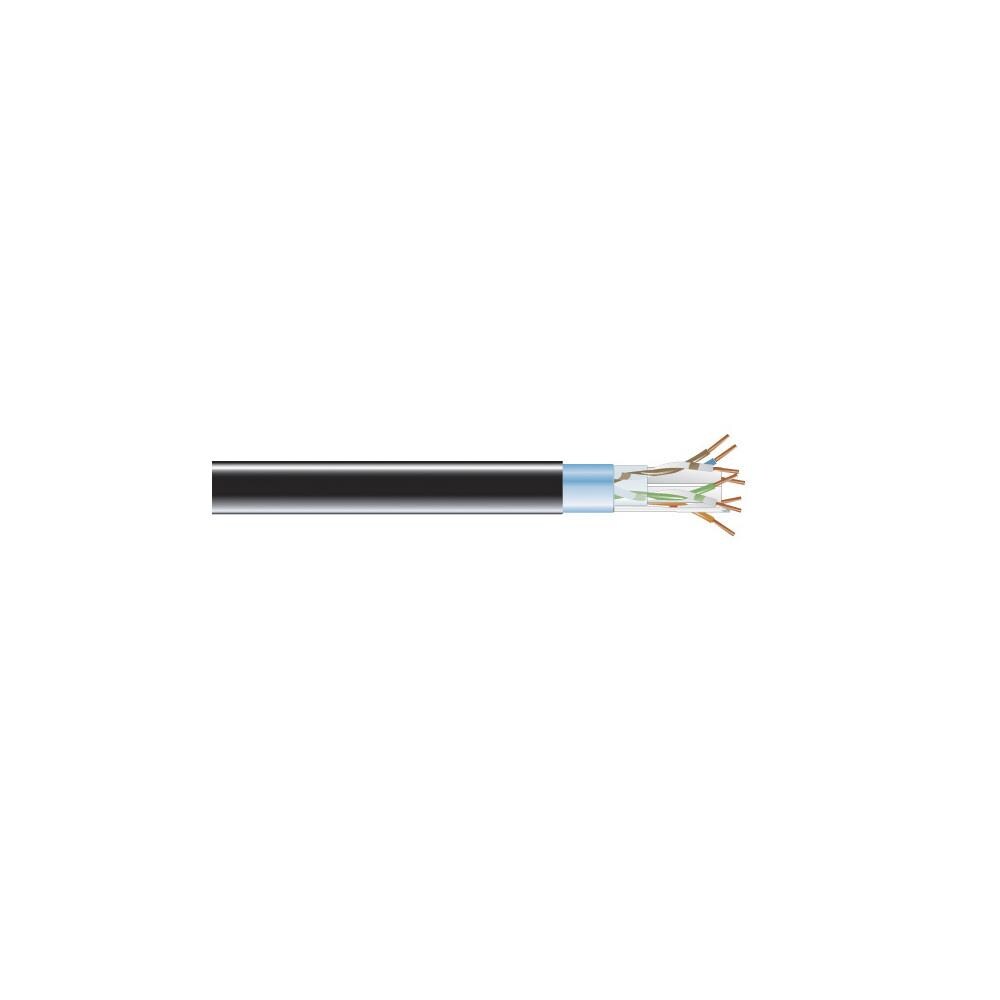 Black Box SY2886471  Network Services EVNSL0618A-1000 CAT6 400-MHz Shielded Solid Bulk Plenum Cable, Black- 1000 ft.