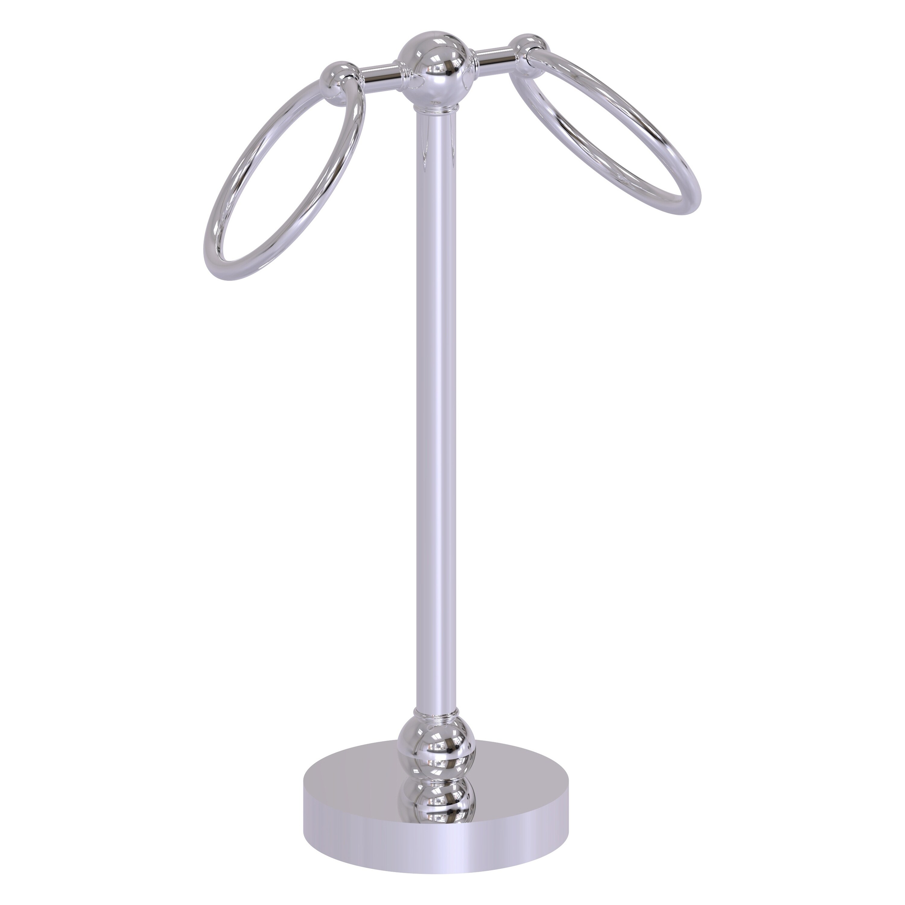 Allied Brass GL-53-PC Polished Chrome Freestanding countertop Double Towel Ring
