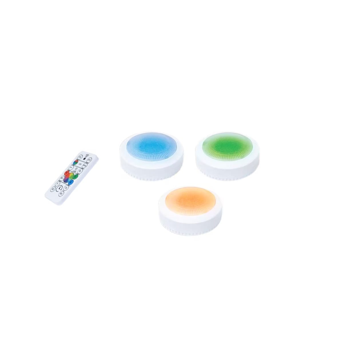 Good Earth Lighting BO1410-RGB-03LF3-G 3 -Pack 3-in Battery LED Under Cabinet Puck Light with Remote