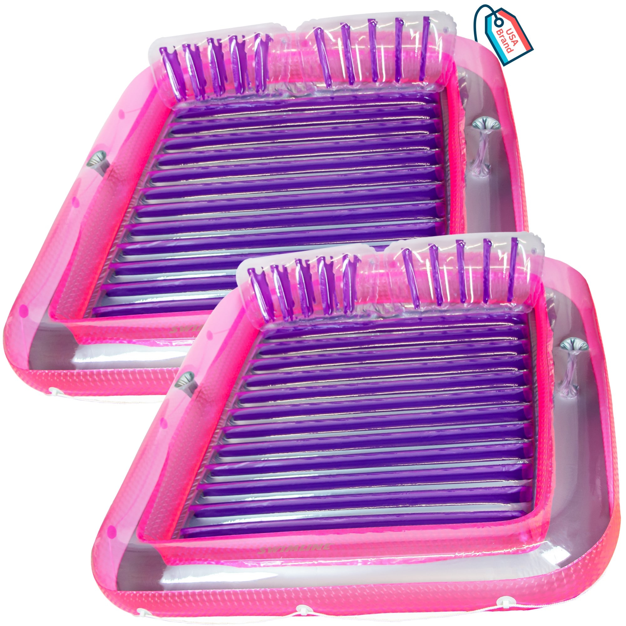 Swimline 404673 70-Inches x 68-Inches 2 -Seat Multi-color Infant float 2 -Pack