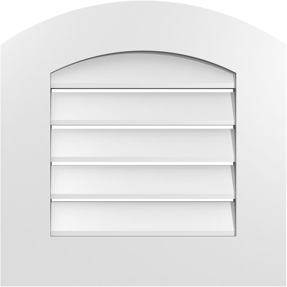 Ekena Millwork GVPAR20X2001SF 20-Inches x 20-Inches Off-white Round top PVC Gable Louver Vent