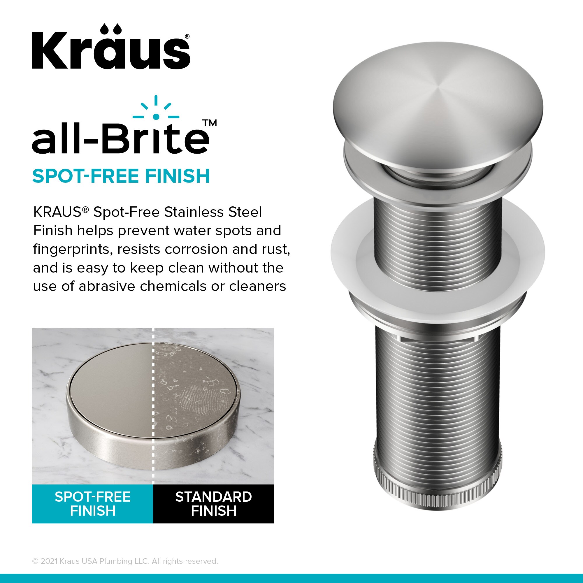 Kraus STC-2 Cappro Removable Decorative Drain Cover