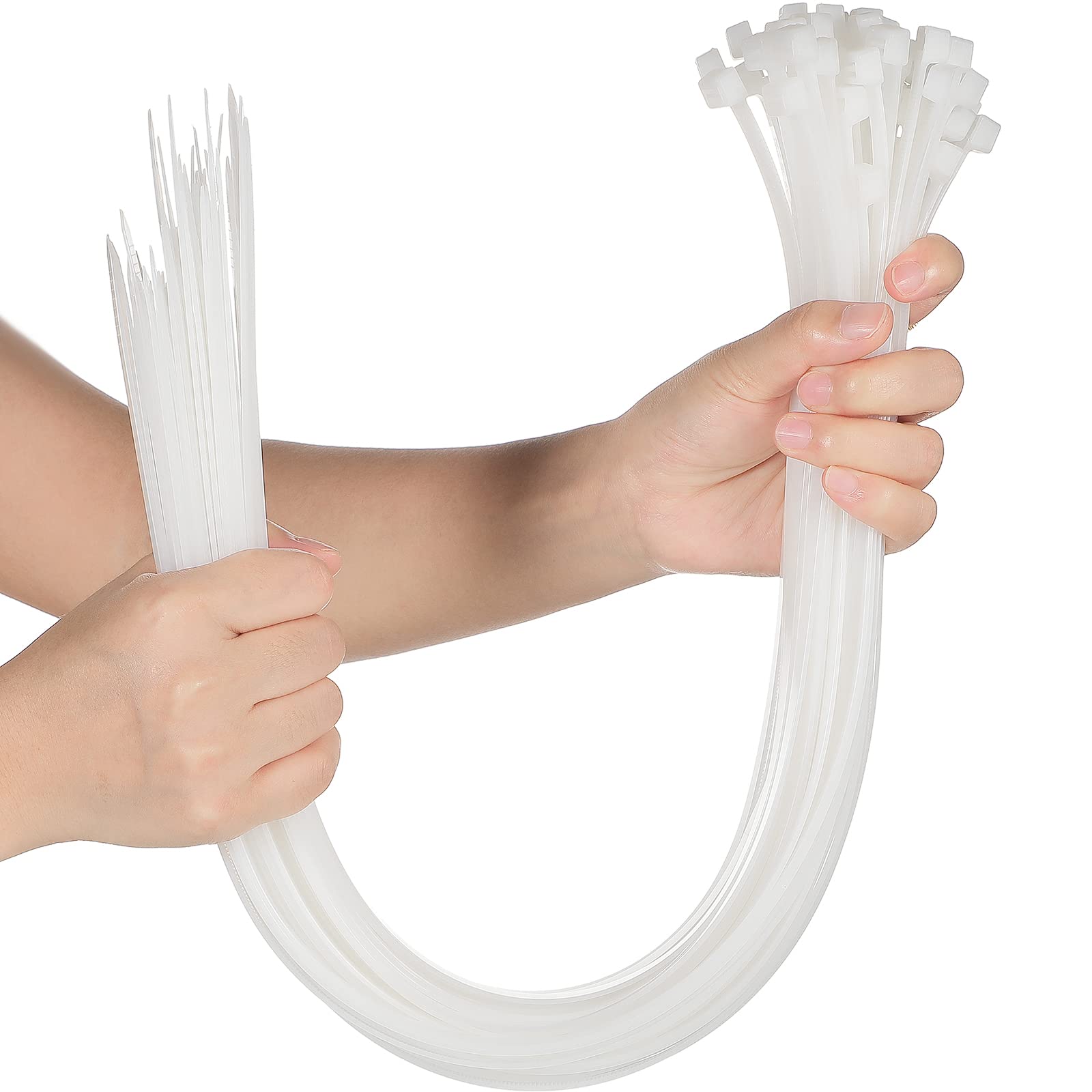CYIKE  Heavy Duty Nylon Cable Ties 30 Inch White 50 Pack Strong Durable Wire Organizers for Home Garden Office and Garage