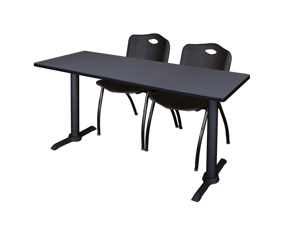 Regency MTRCT7224GY47BK Training Gray 4-Person Training Table (72-in W x 29-in H)