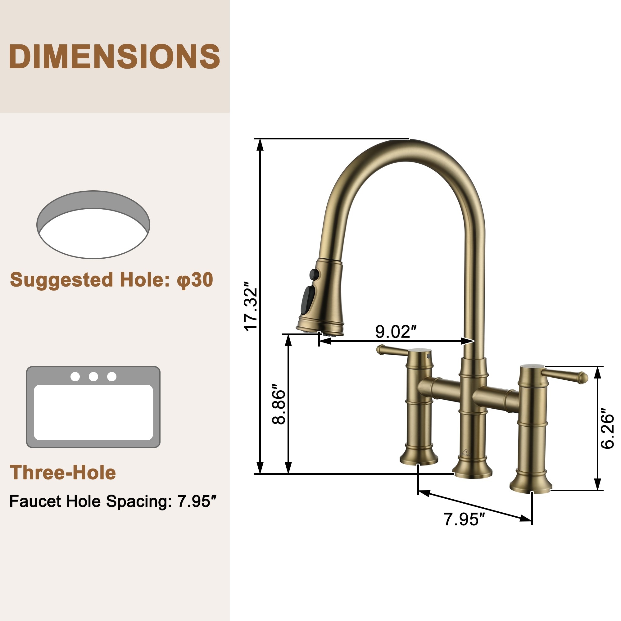 Mondawe MD-D95-BN Kitchen-Faucets - View #11