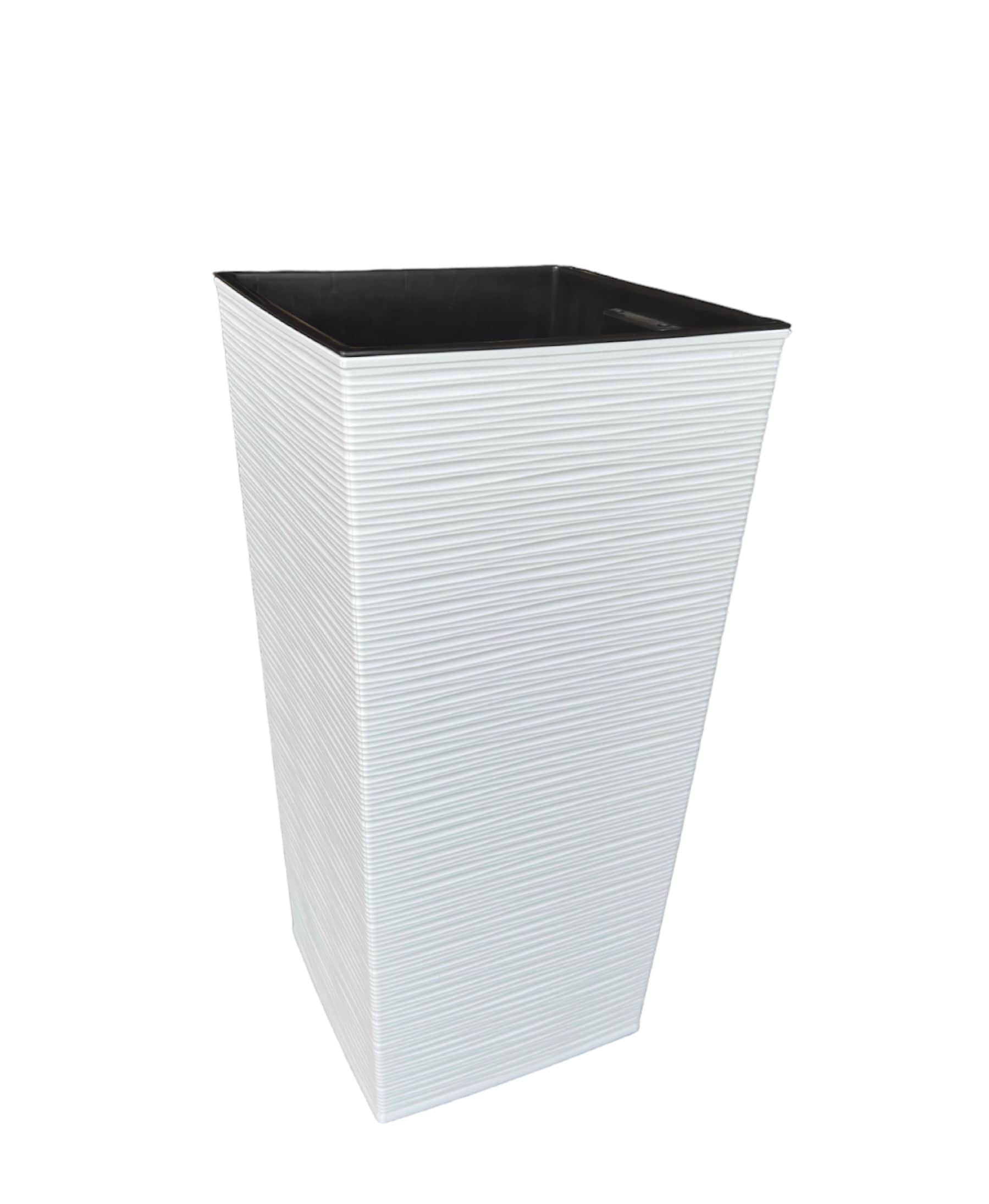 Color and Sabor Mediterano FD30005 11.8-in W x 22.4-in H x White Plastic Indoor/Outdoor Planter