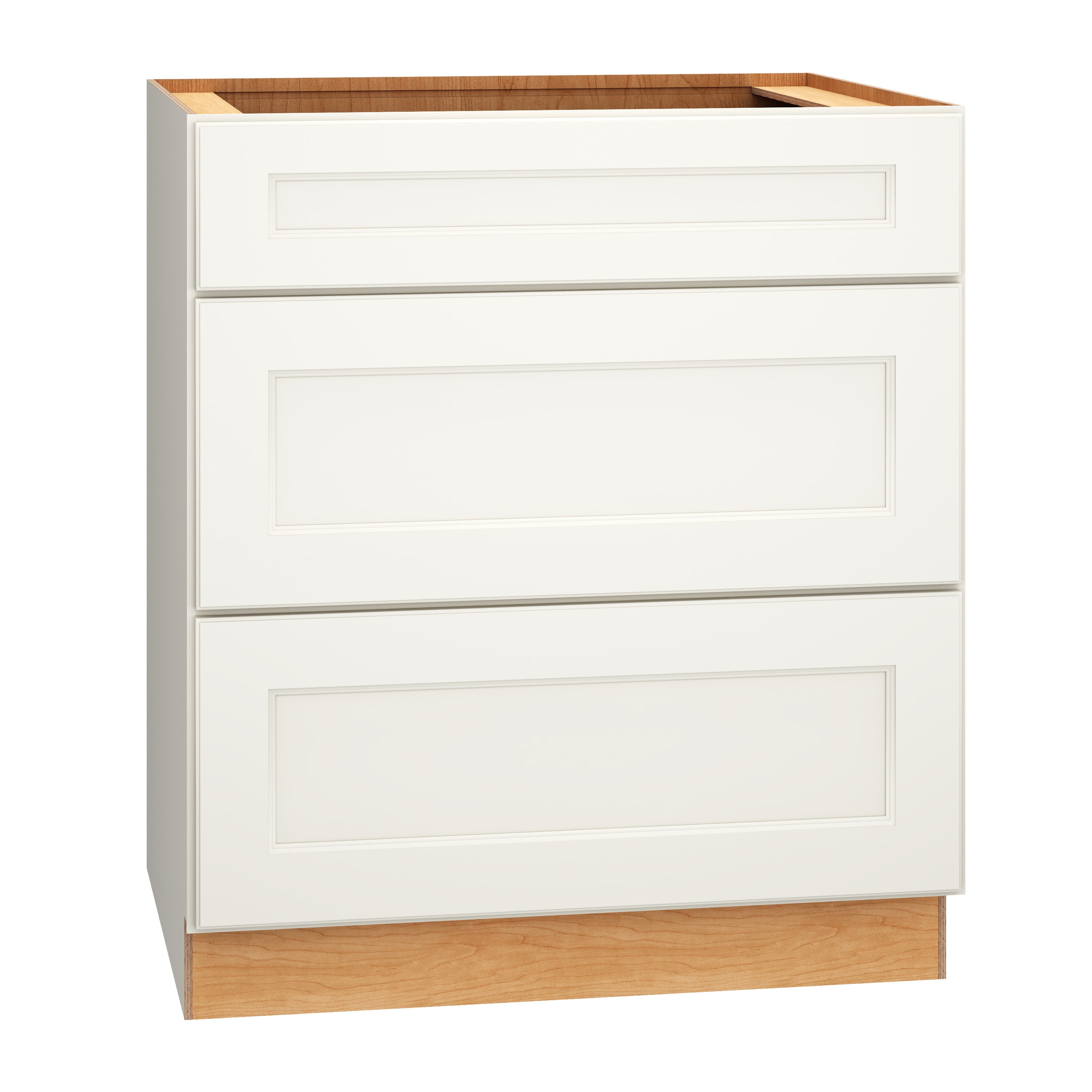 Diamond Express 325 3DB30 Macaulay 30-in W x 34.5-in H x 24-in D White 3 -Drawers Drawer Base Fully assembled Plywood Cabinet (Recessed Panel Shaker)