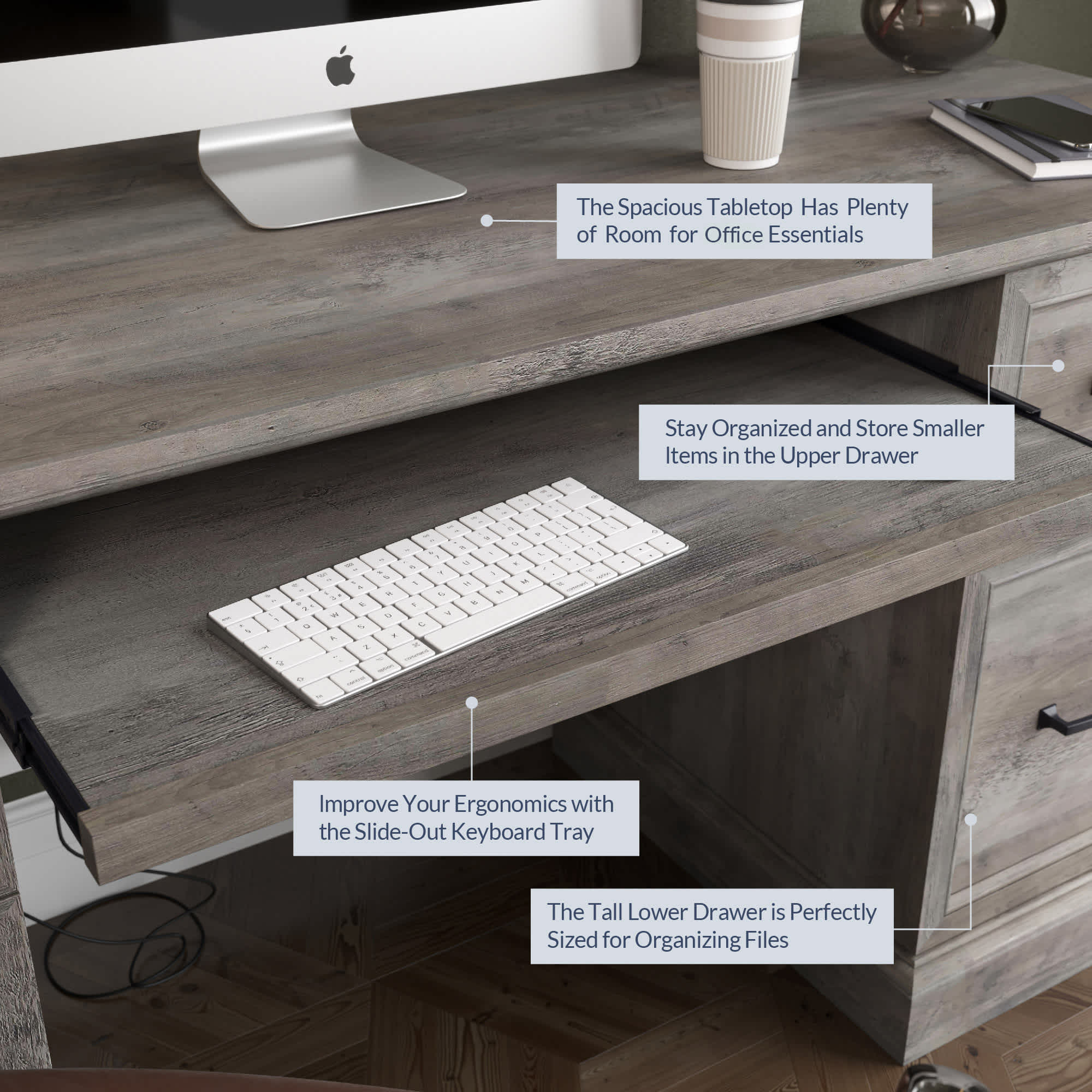 Belleze 014-HG-40744-GYW-A+B desks - View #3