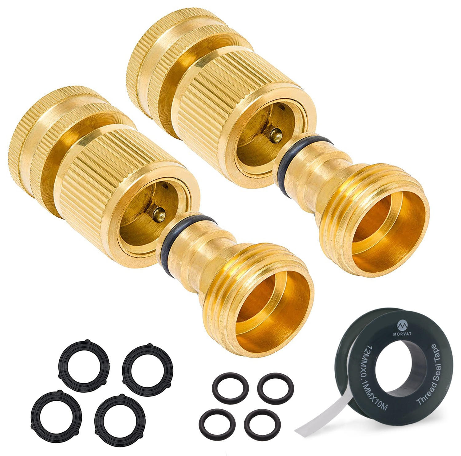 4 Pairs Universal Garden Hose Quick Connect Set Brass Hose Tap Adapter Connector