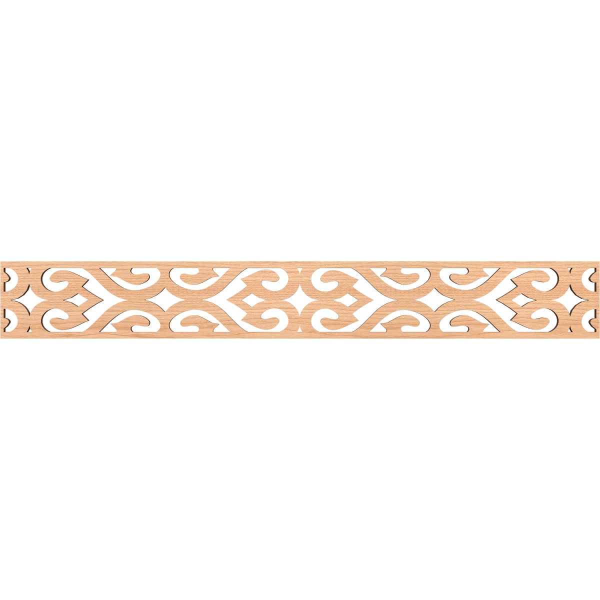 Ekena Millwork MLDB06X46KEEHI Keene Fretwork Flat Trim 6-in x 3.86-ft Hickory Brown Unfinished 2156549 Pierced Wall Panel Moulding