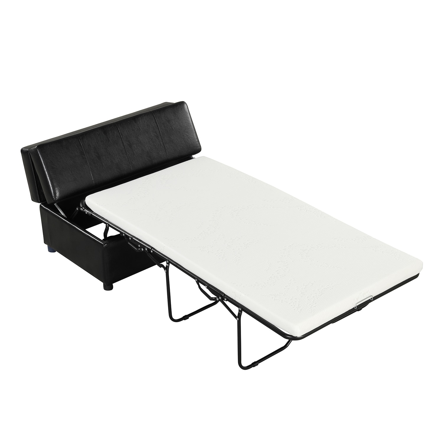 Bybafun YA3700362 46-in Craftsman Black Faux leather Sleeper