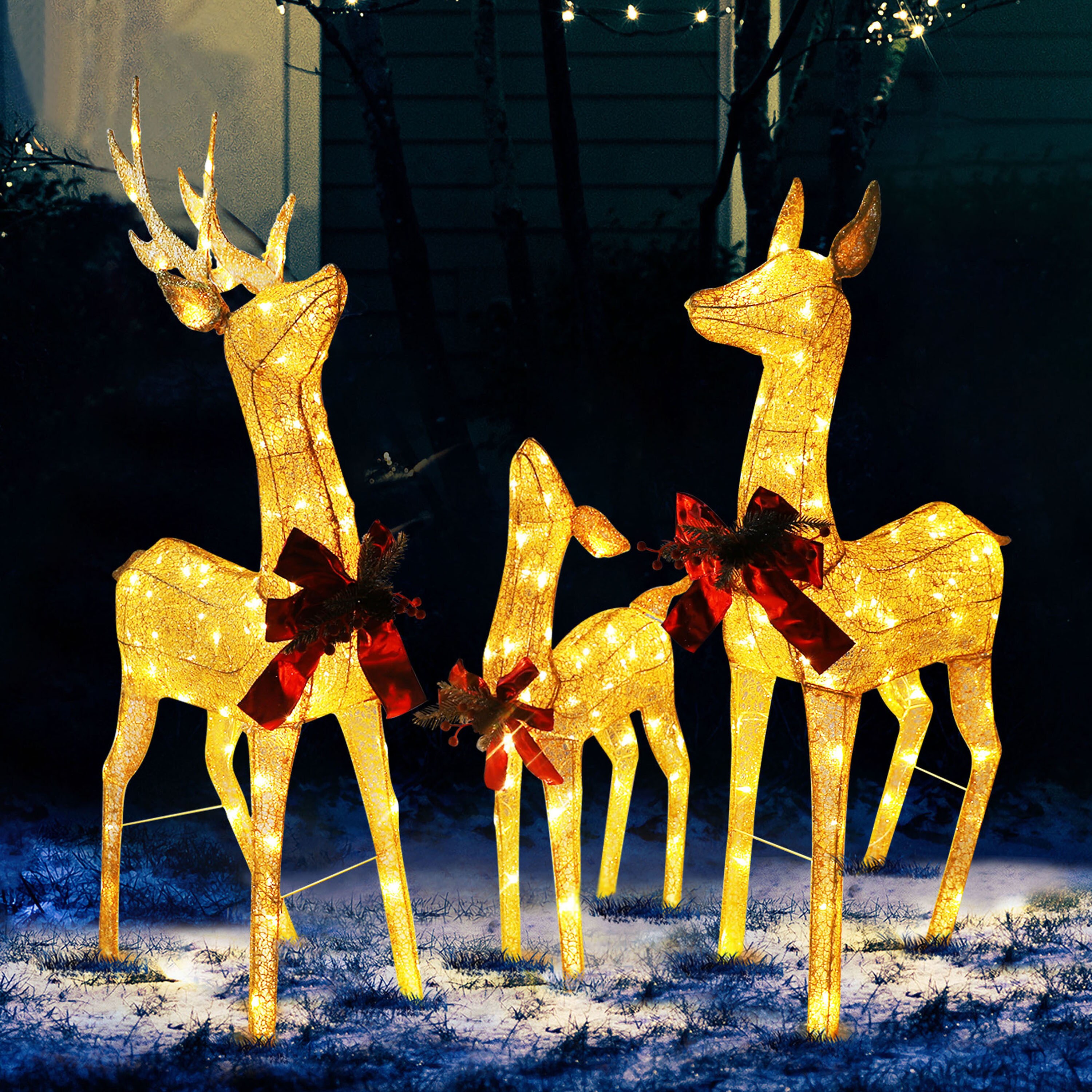 arbejde Centrum ben VEIKOUS 53-in Deer Free Standing Decoration with Clear LED Lights in the  Outdoor Christmas Decorations department at Lowes.com
