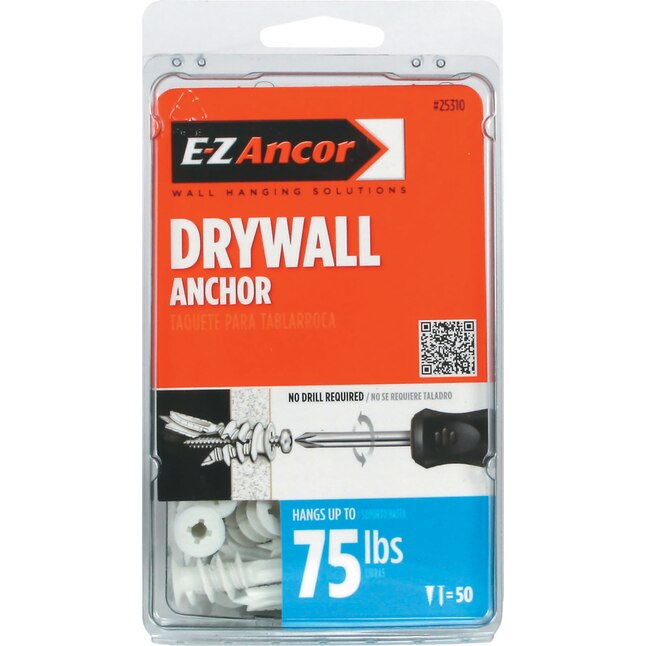 E Z Ancor 50 Pack 1 5 8 In L X 2 Dia Standard Drywall Anchor S Included The Anchors Department At Com - Using Drywall Anchors In Ceiling