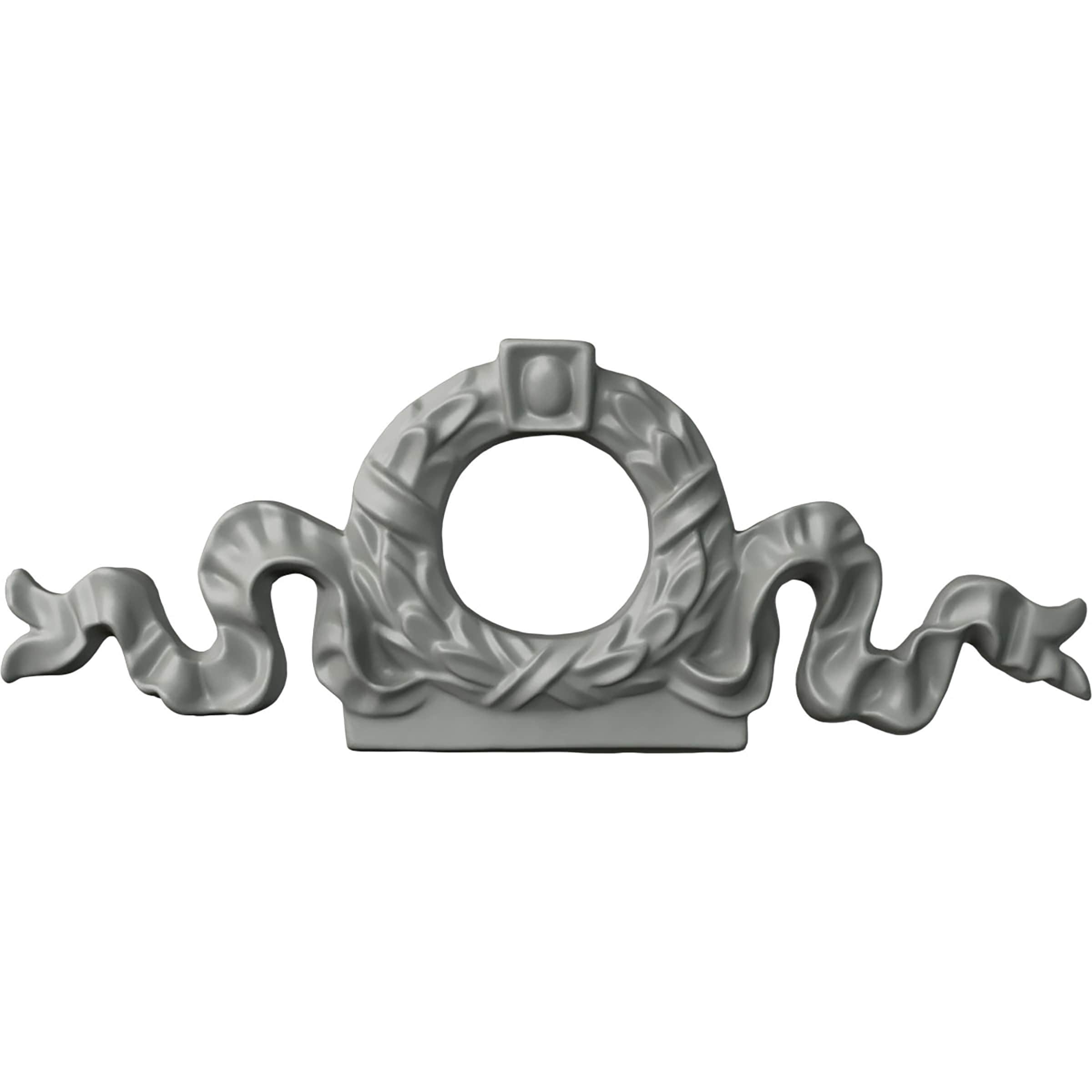 Gray Polyurethane Rectangular Decorative Wreath Onlay