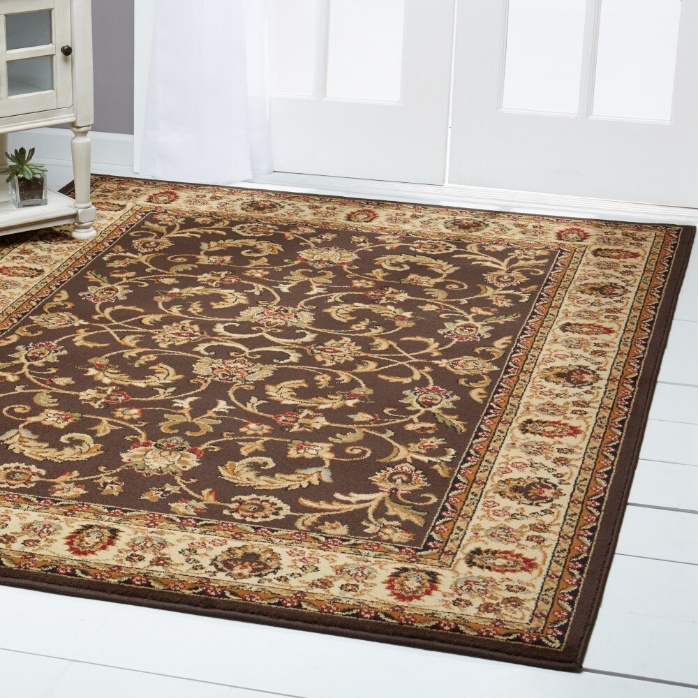 Home Dynamix 3-3208-511 Royalty Elati 4 x 6 (ft) Loomed Polypropylene Brown Rectangular Indoor Damask Oriental Area rug