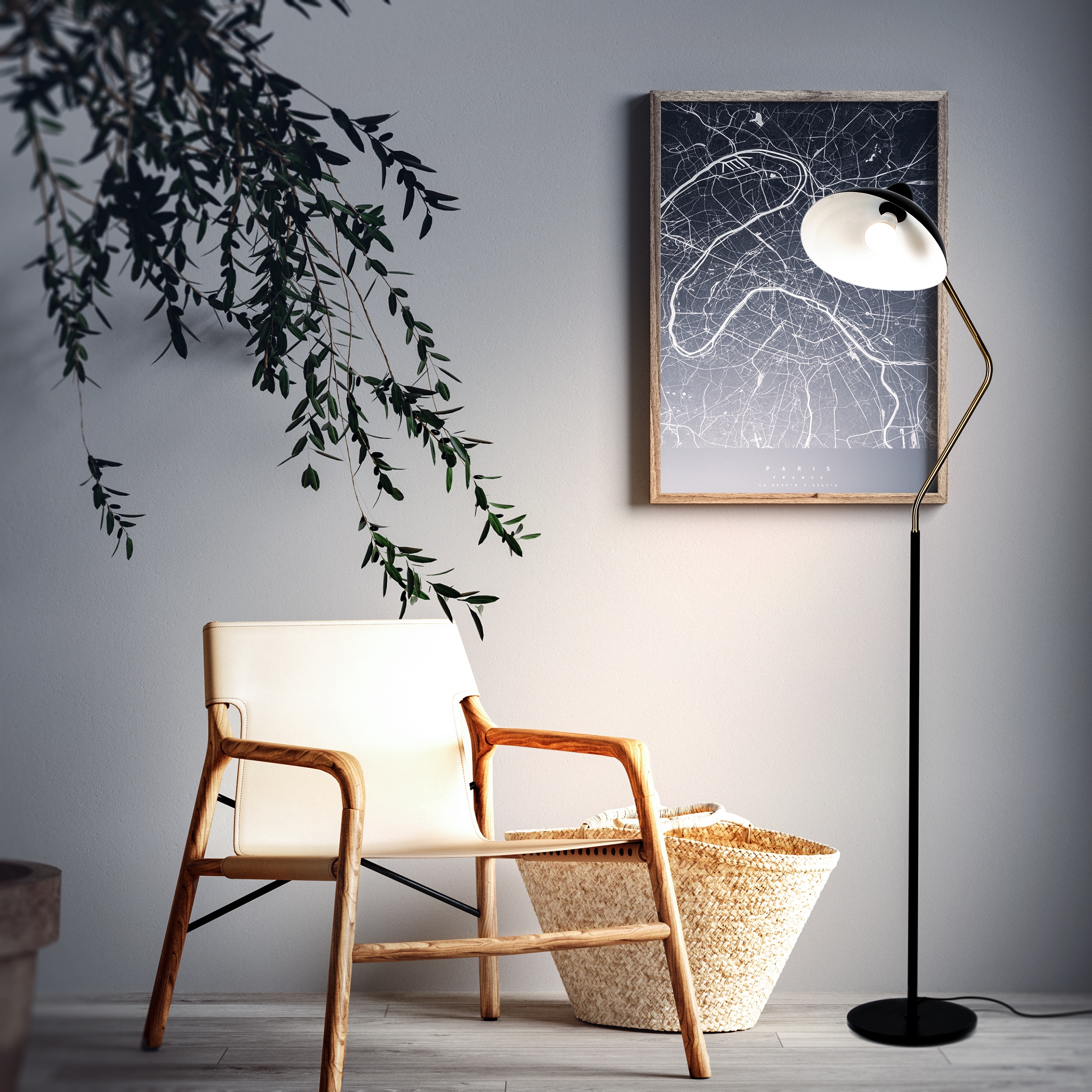 Arcadian Swoop Adjustable Black LED Floor Lamp for Kids