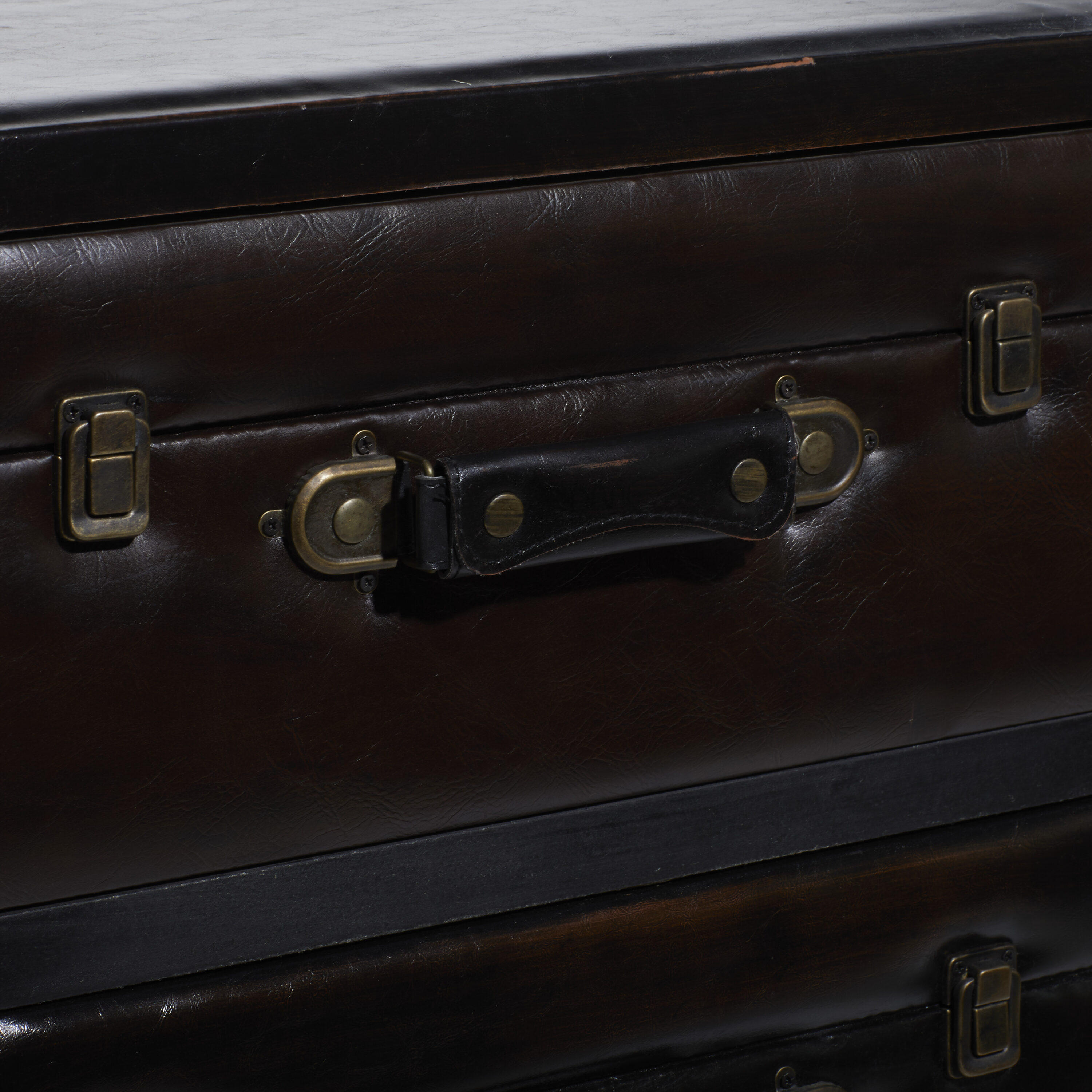 Grayson Lane Brown Vintage Faux Leather 3-Drawer Accent Chest