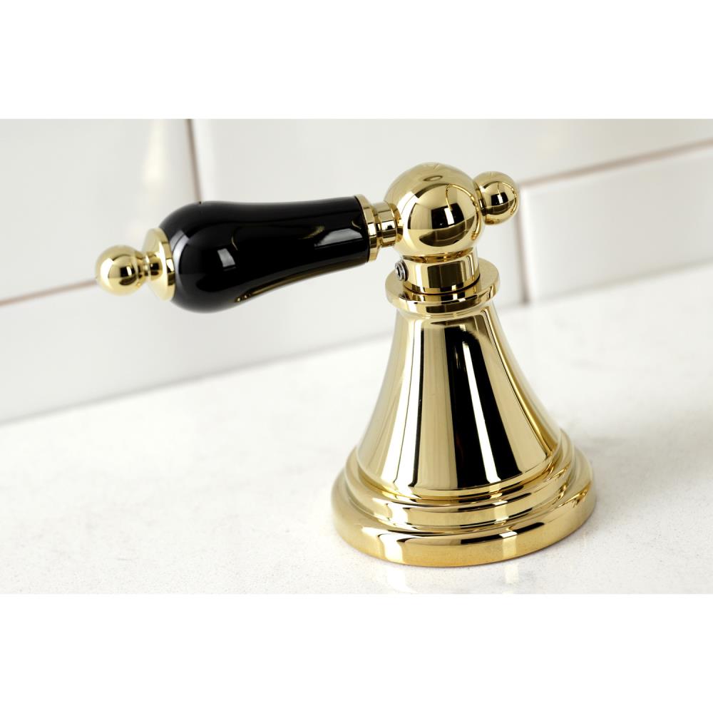 Kingston Brass Duchess Polished Brass Double Handle High-Arc Kitchen Faucet with Sprayer (side Spray Included) | WLKS2792PKLBS