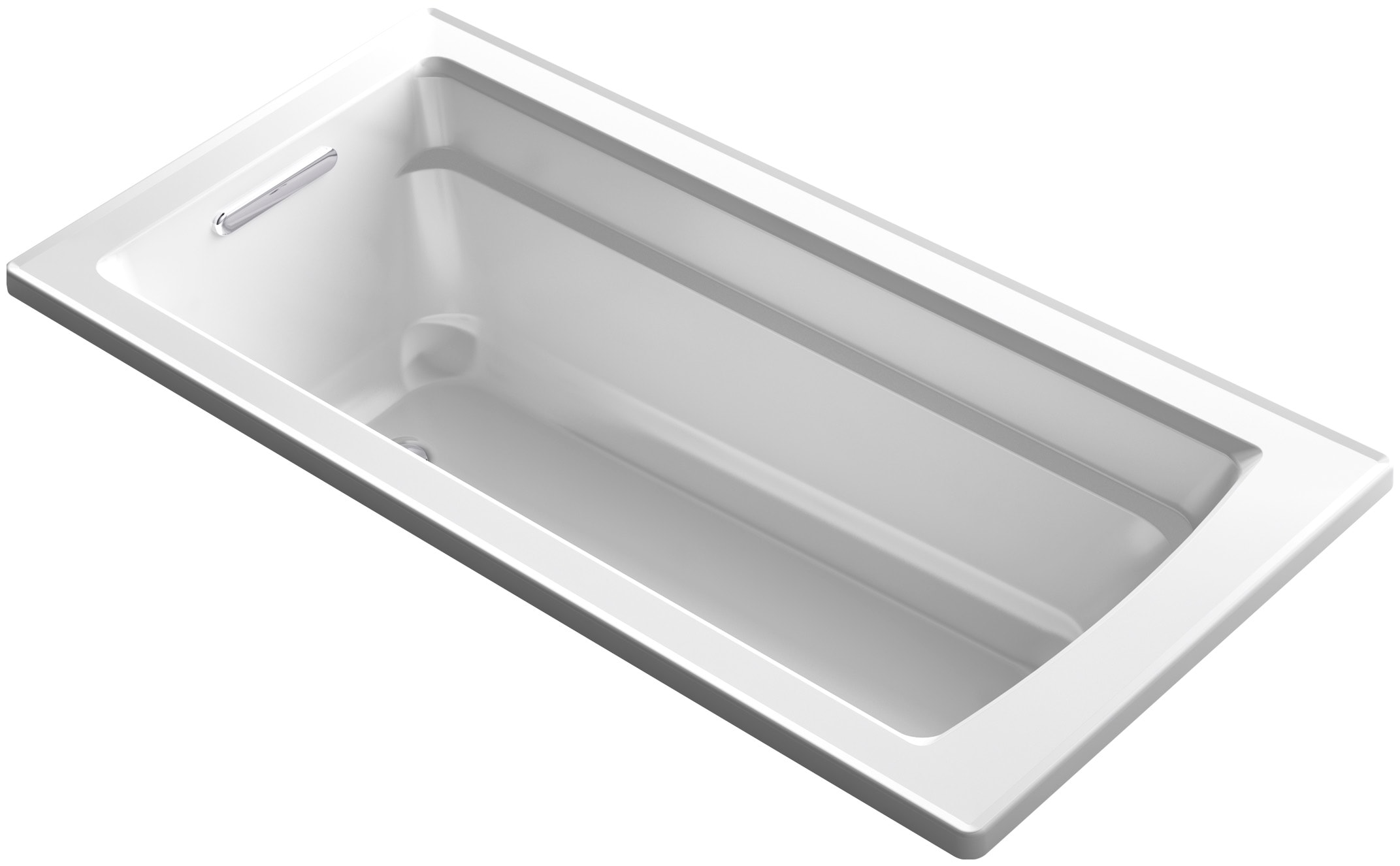 KOHLER 1948-0 Archer 32.0-in x 66.0-in White Acrylic Rectangular Drop-in Soaking bathtub ( Reversible Drain )
