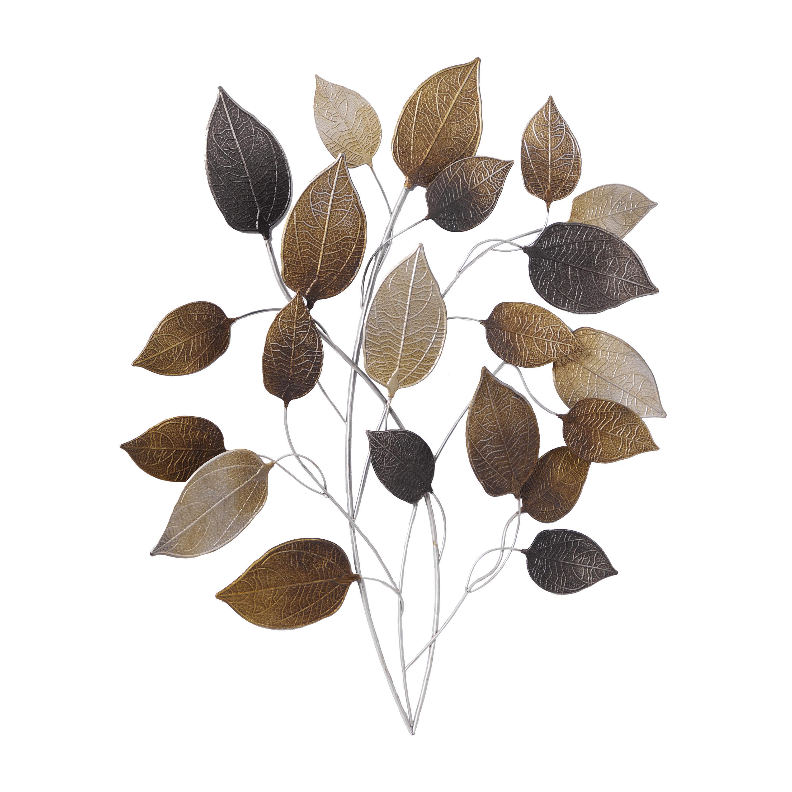 Grayson Lane 30-in W x 32.5-in H Metal Textured Leaf with Multiple ...