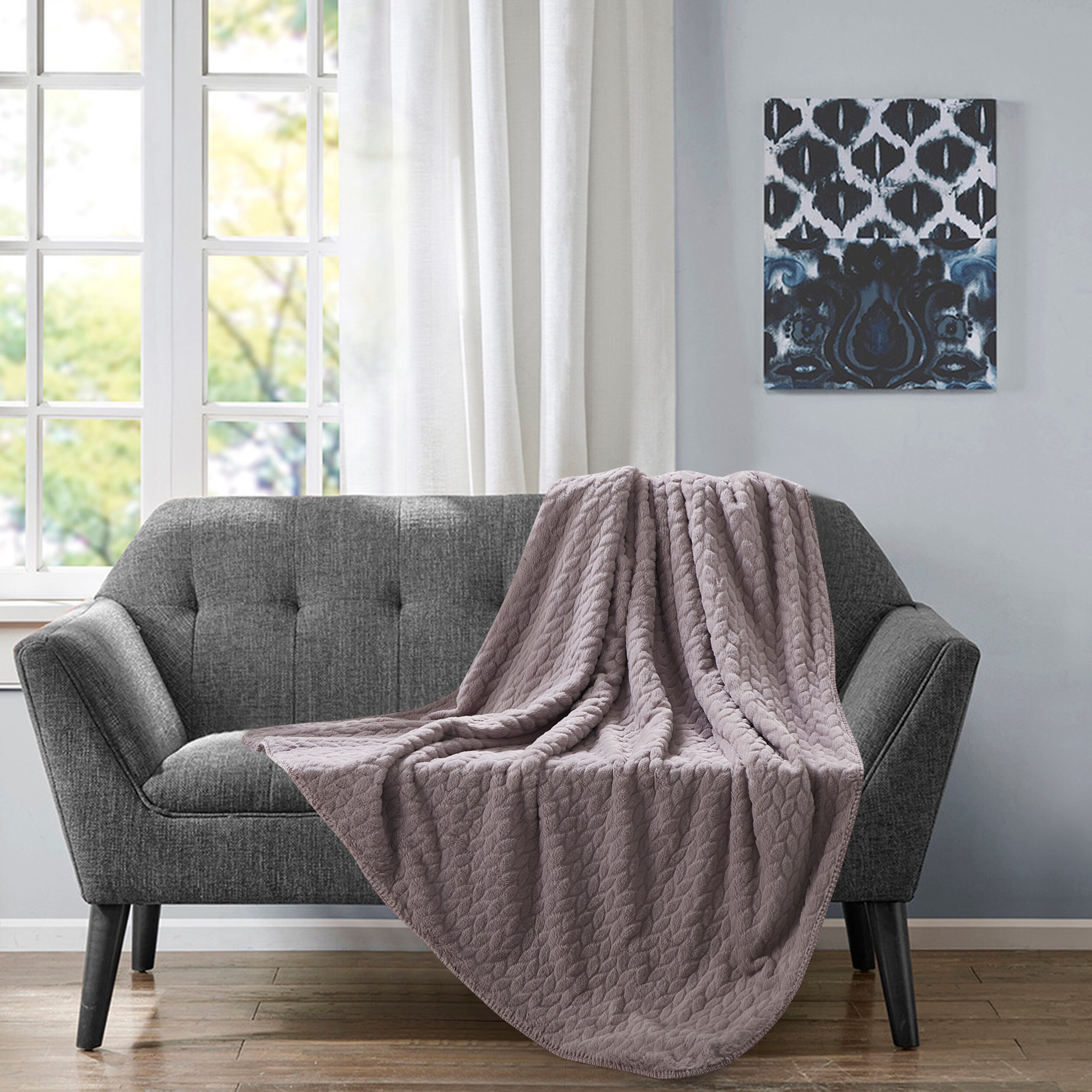 Mauve throw deals