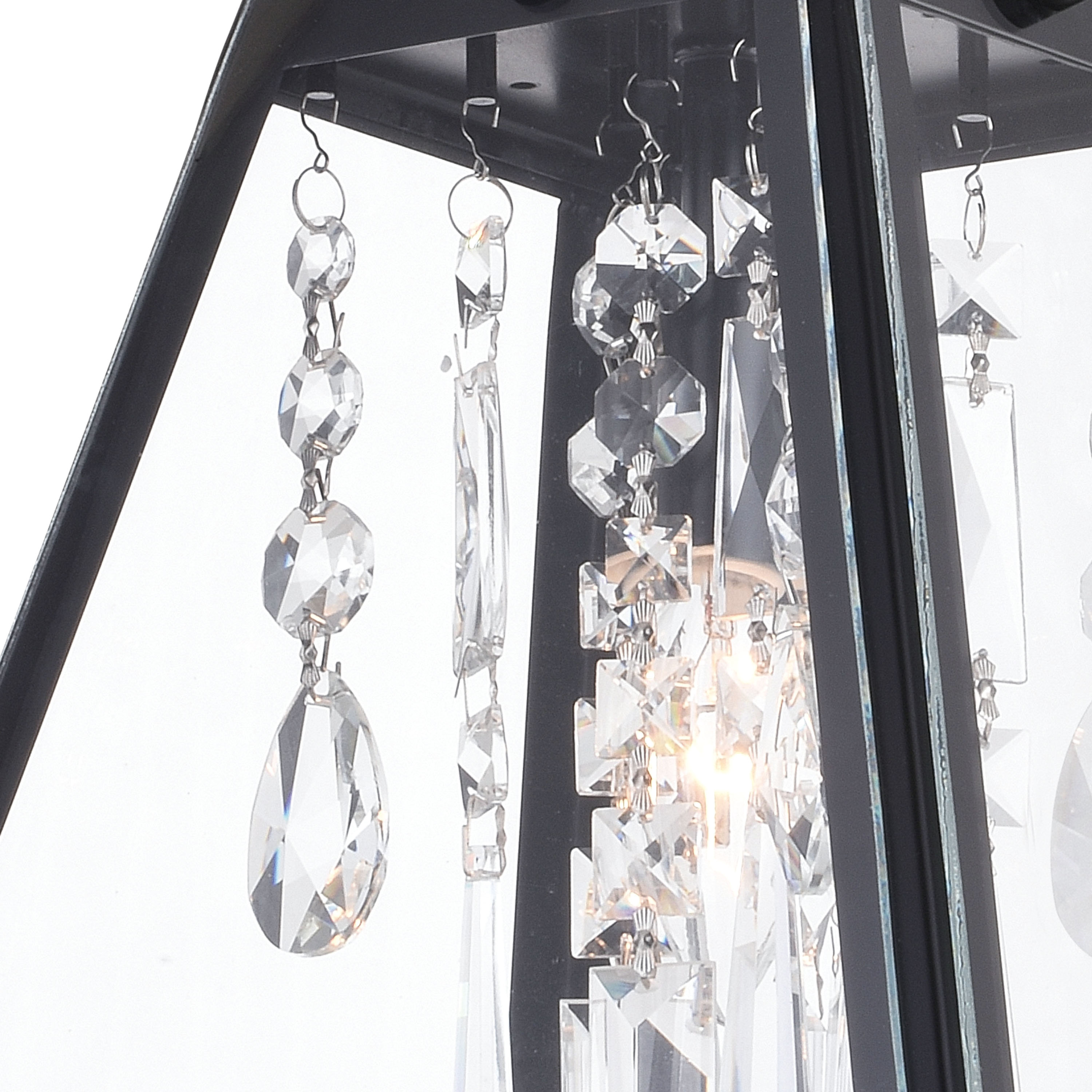 Tremont Matte Black and Bronze Glass Pendant Light