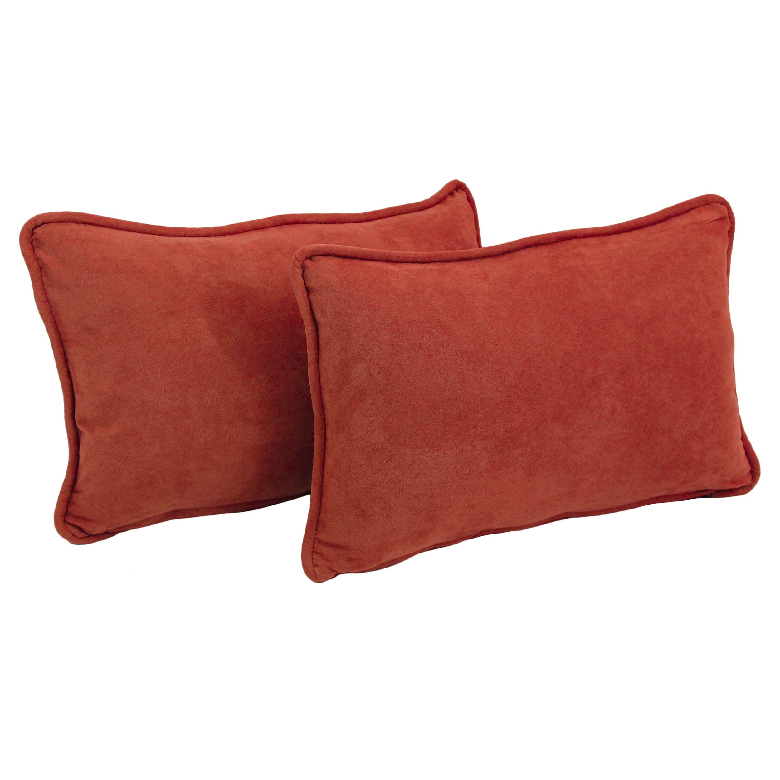 Blazing Needles 9811-CD-S2-MS-CR 2 -Piece 20-in x 12-in Cardinal Red Rectangular Indoor Decorative Pillow