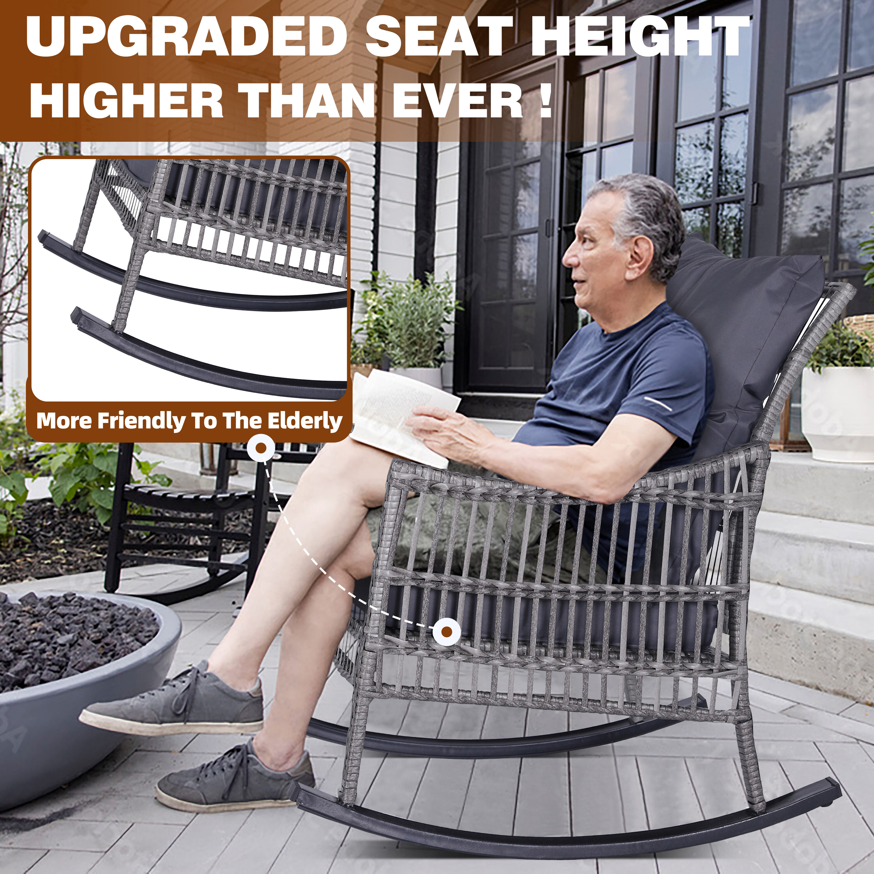 VEIKOUS PG0206-01-GY-CT1 Patio-Conversation-Sets - View #8