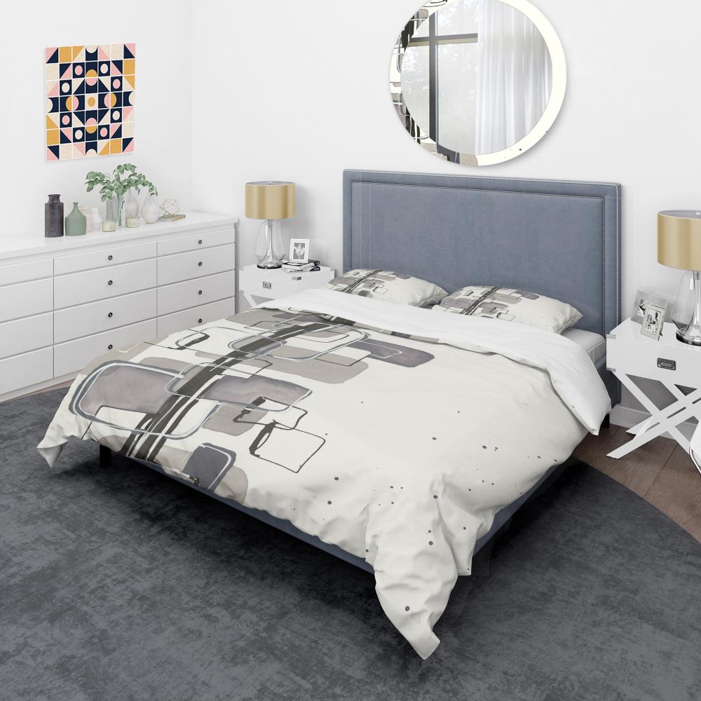 Designart BED30485-K 3 -Piece Black King Duvet cover Set