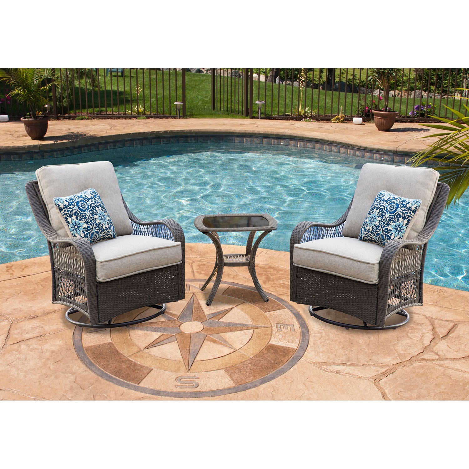 Hanover ORLEANS3PCSW-G-SLV Patio-Conversation-Sets - View #10