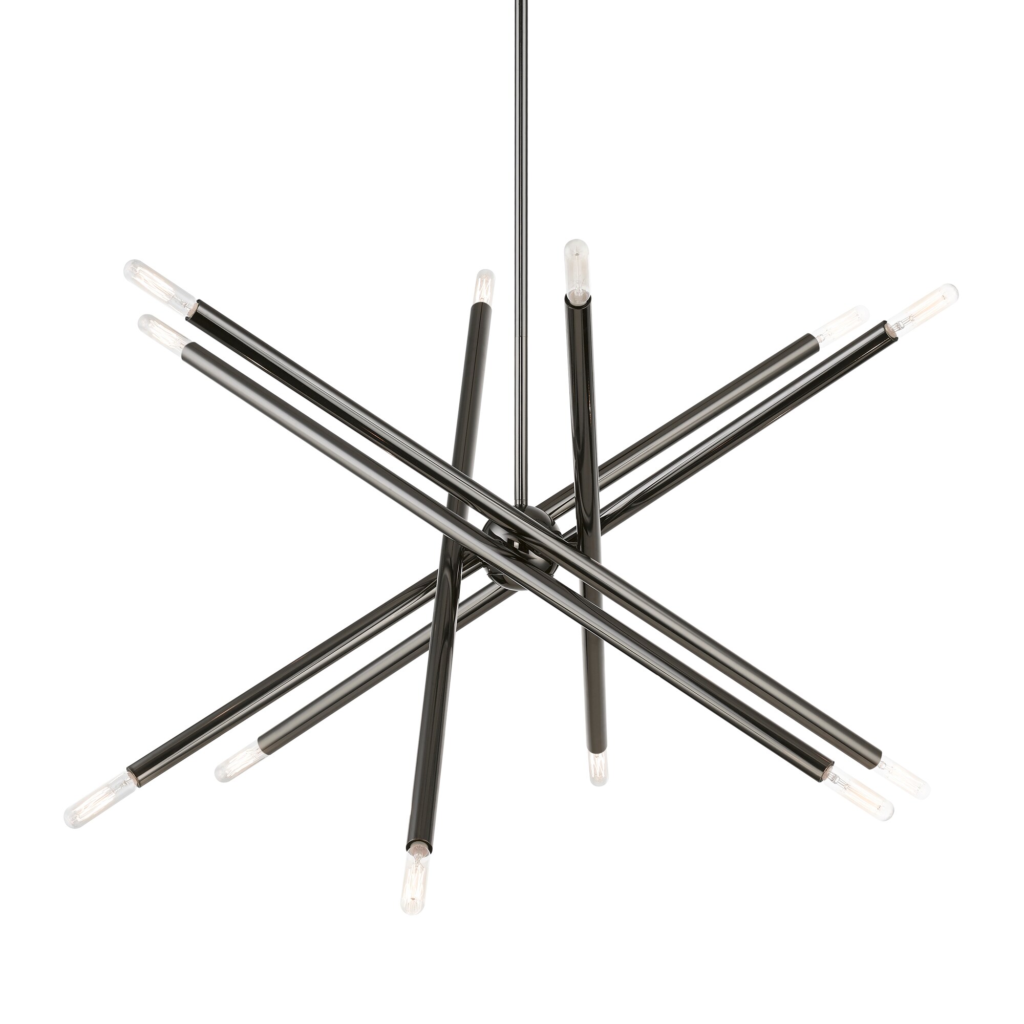 Soho Asymmetrical 12-Light Black Chrome Sputnik Chandelier