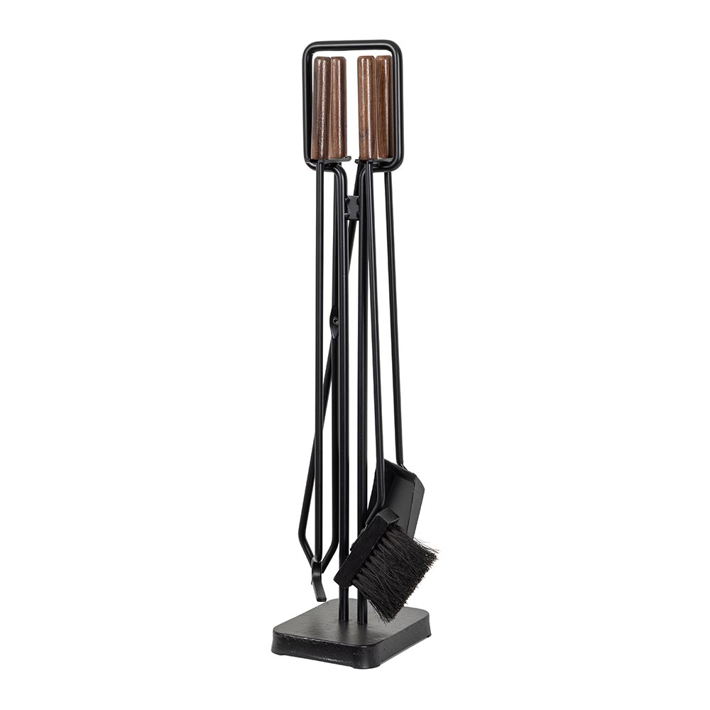 Modern Ember T56000BK-WALNUT 5 -Piece Steel Fireplace Tool Set