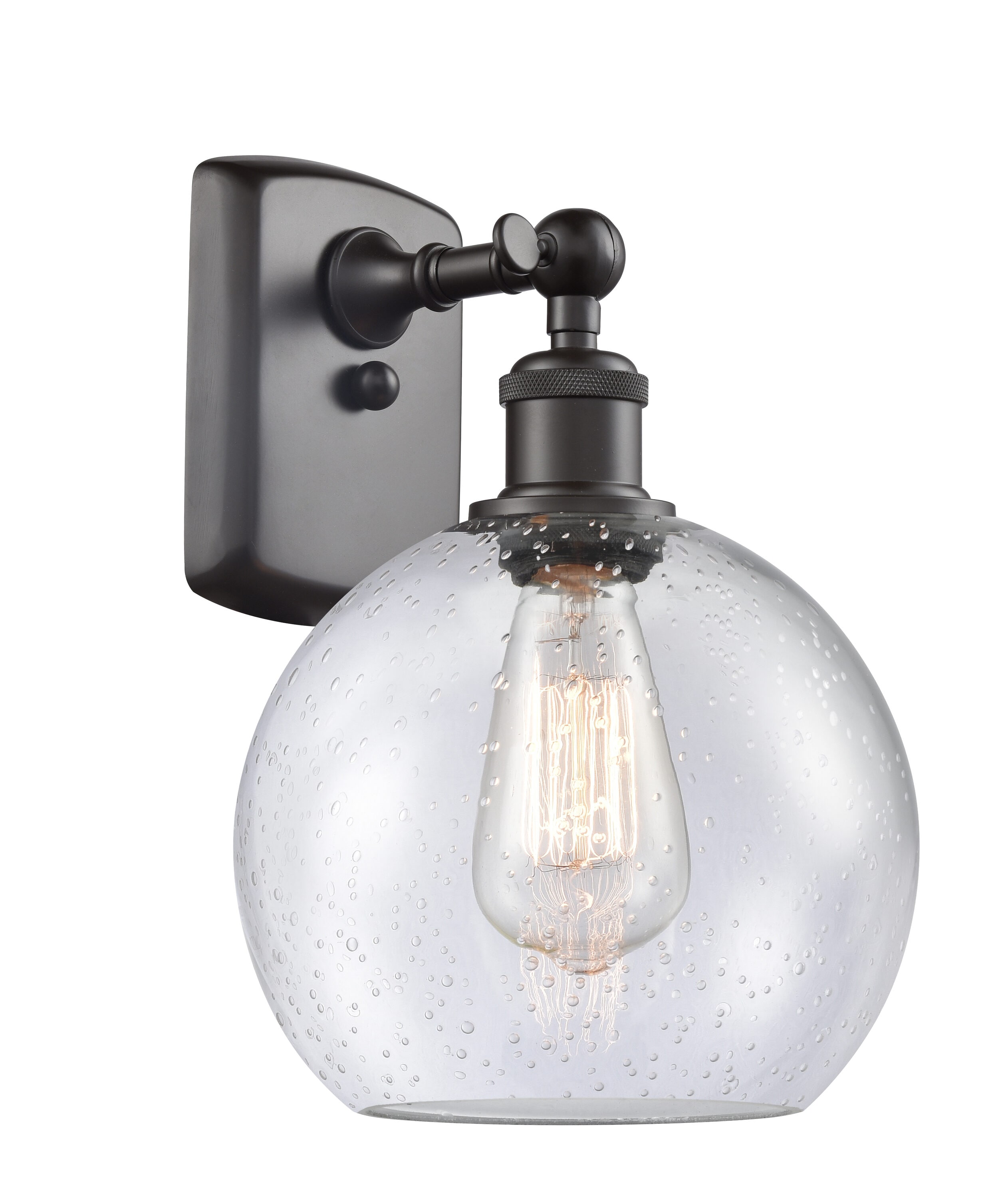 Innovations Lighting 516-1W-OB-G124-8 Athens 8-in W 1 -Light Oil-rubbed Bronze Industrial Wall Sconce