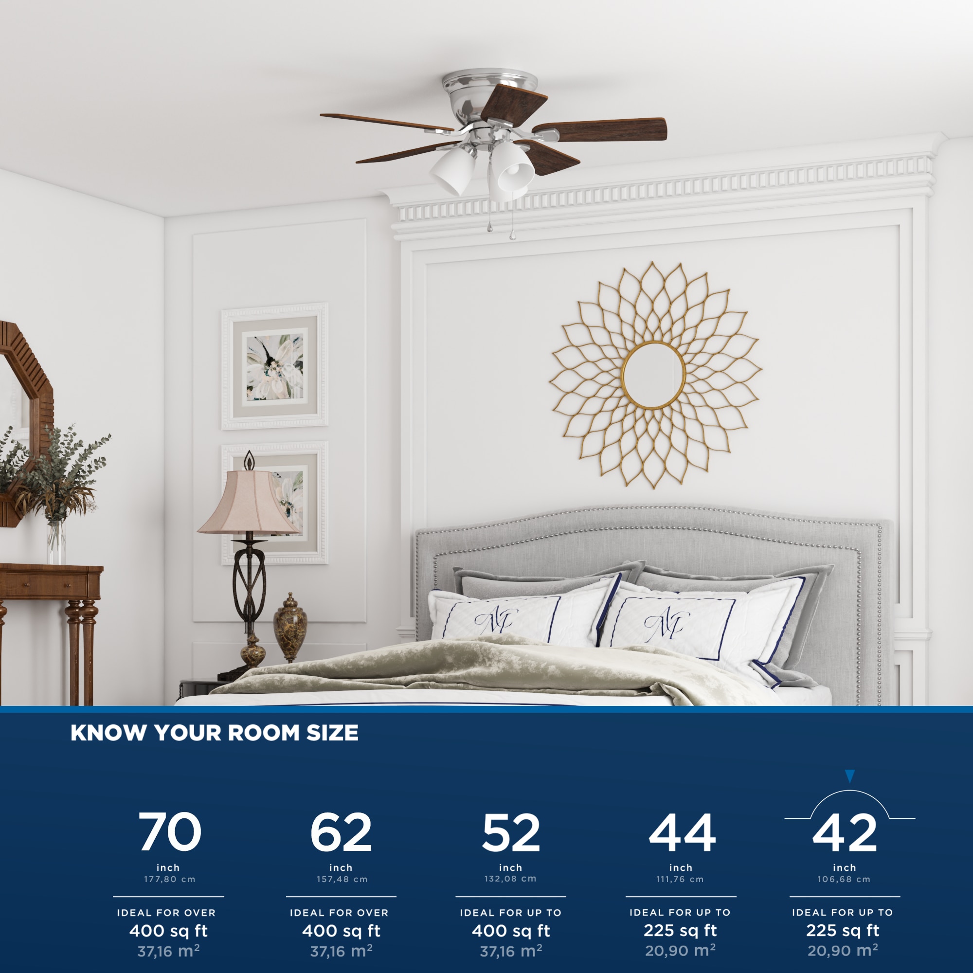 Harbor Breeze Centreville 42-in Brushed Nickel with Nutmeg