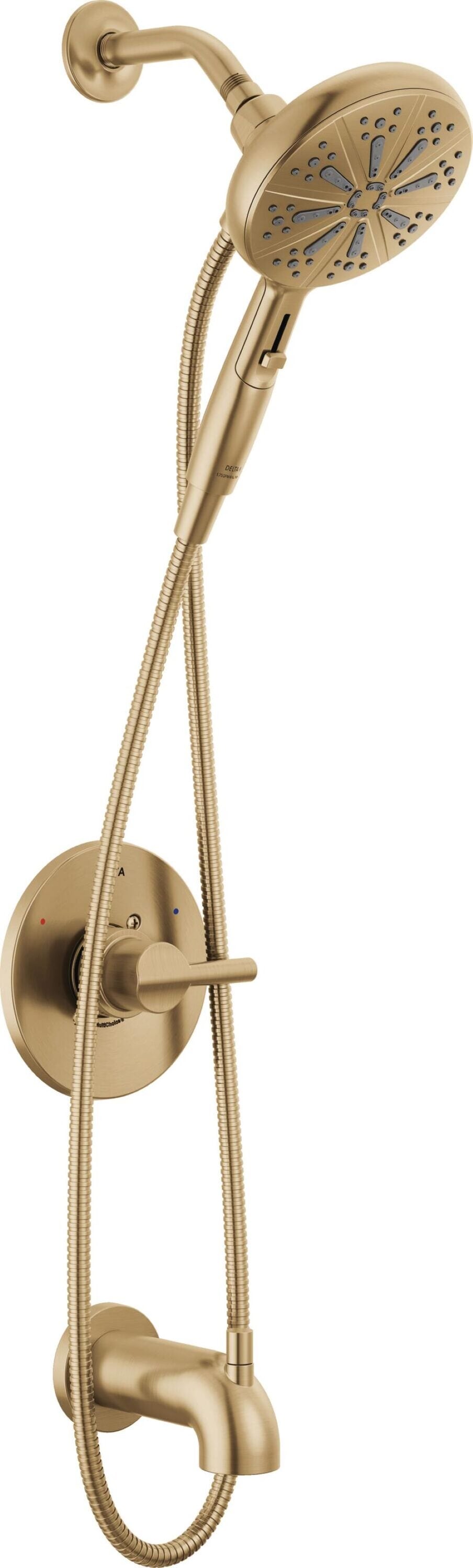 Delta 144749-CZ-HS Nicoli Champagne Bronze 1-handle Multi-function 6.5-in Round Bathtub and shower Faucet with Valve